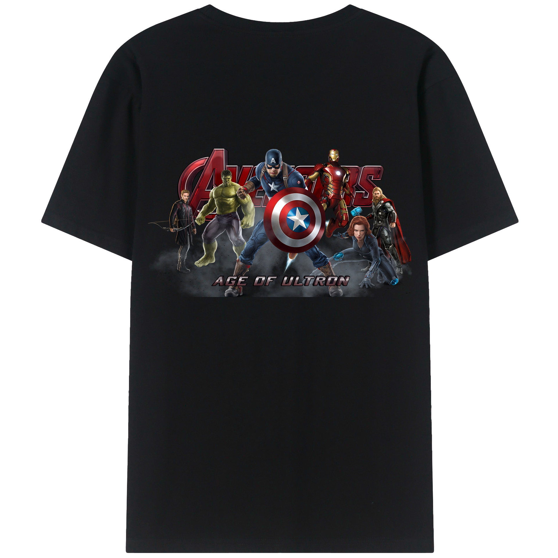 （画像用） アベンジャーズ The Avengers 綿100％半袖Tシャツ（背面プリント）