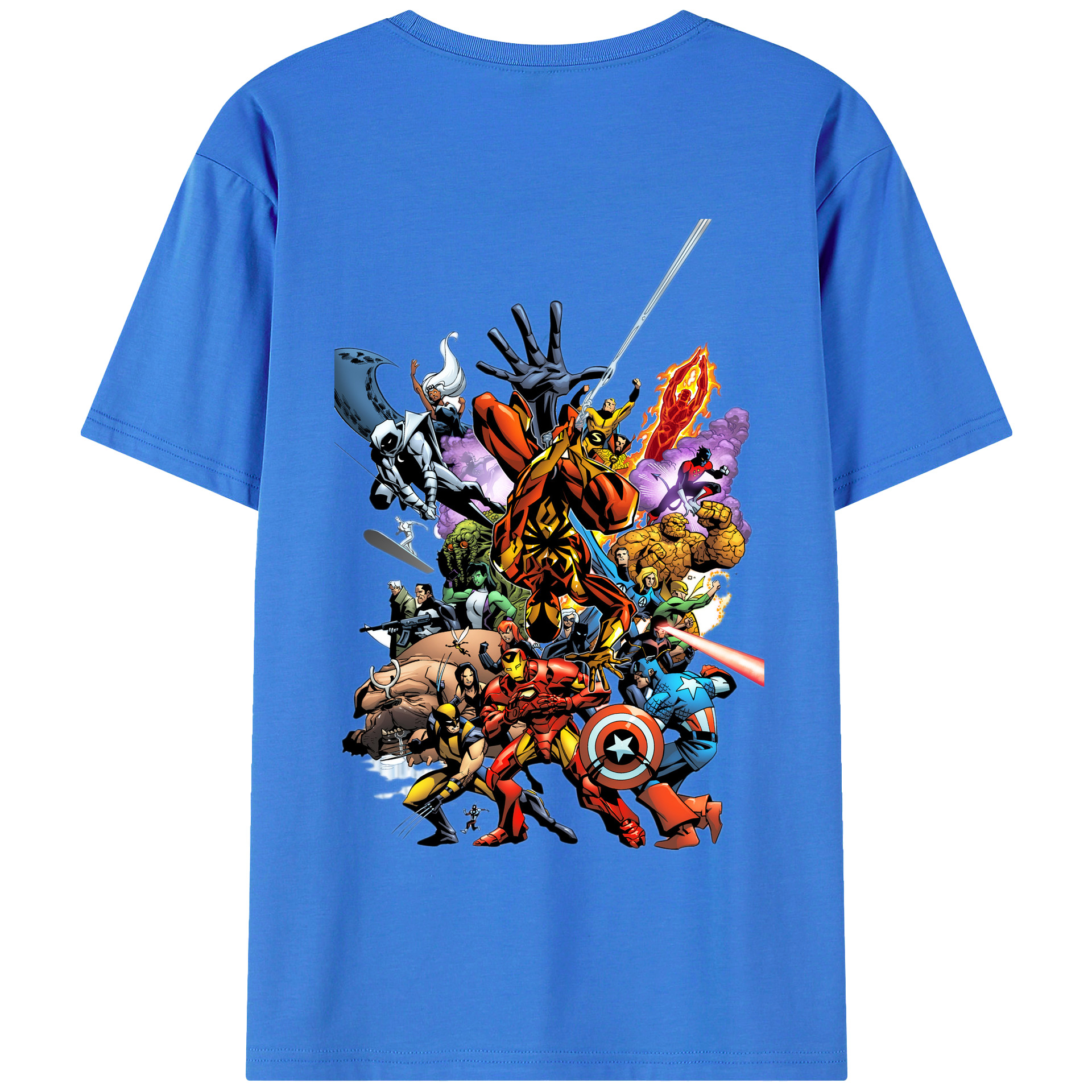 （画像用） アベンジャーズ The Avengers 綿100％半袖Tシャツ（背面プリント）
