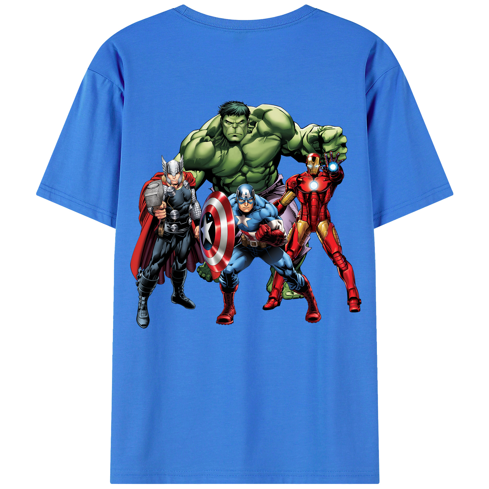 （画像用） アベンジャーズ The Avengers 綿100％半袖Tシャツ（背面プリント）