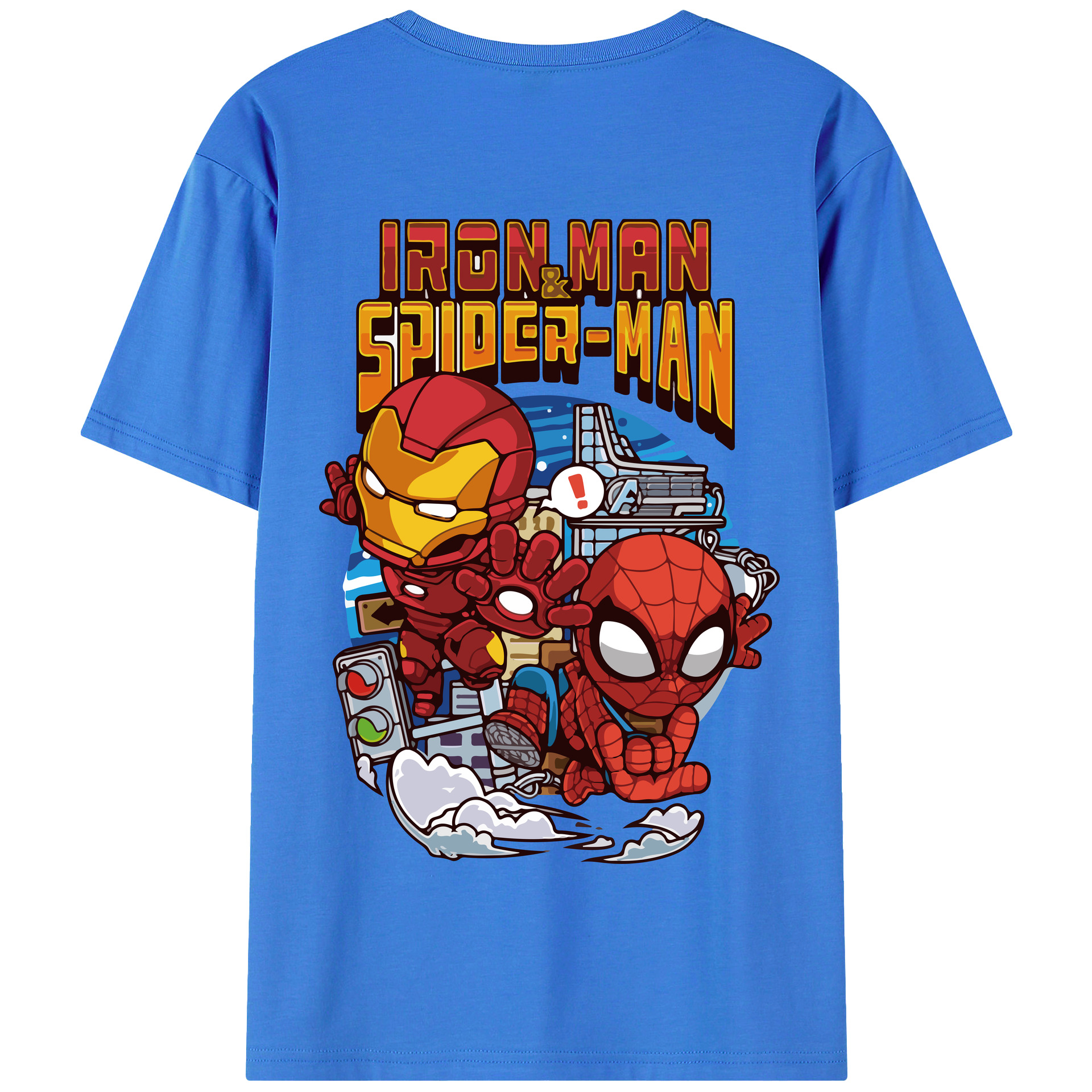 （画像用） アベンジャーズ The Avengers 綿100％半袖Tシャツ（背面プリント）