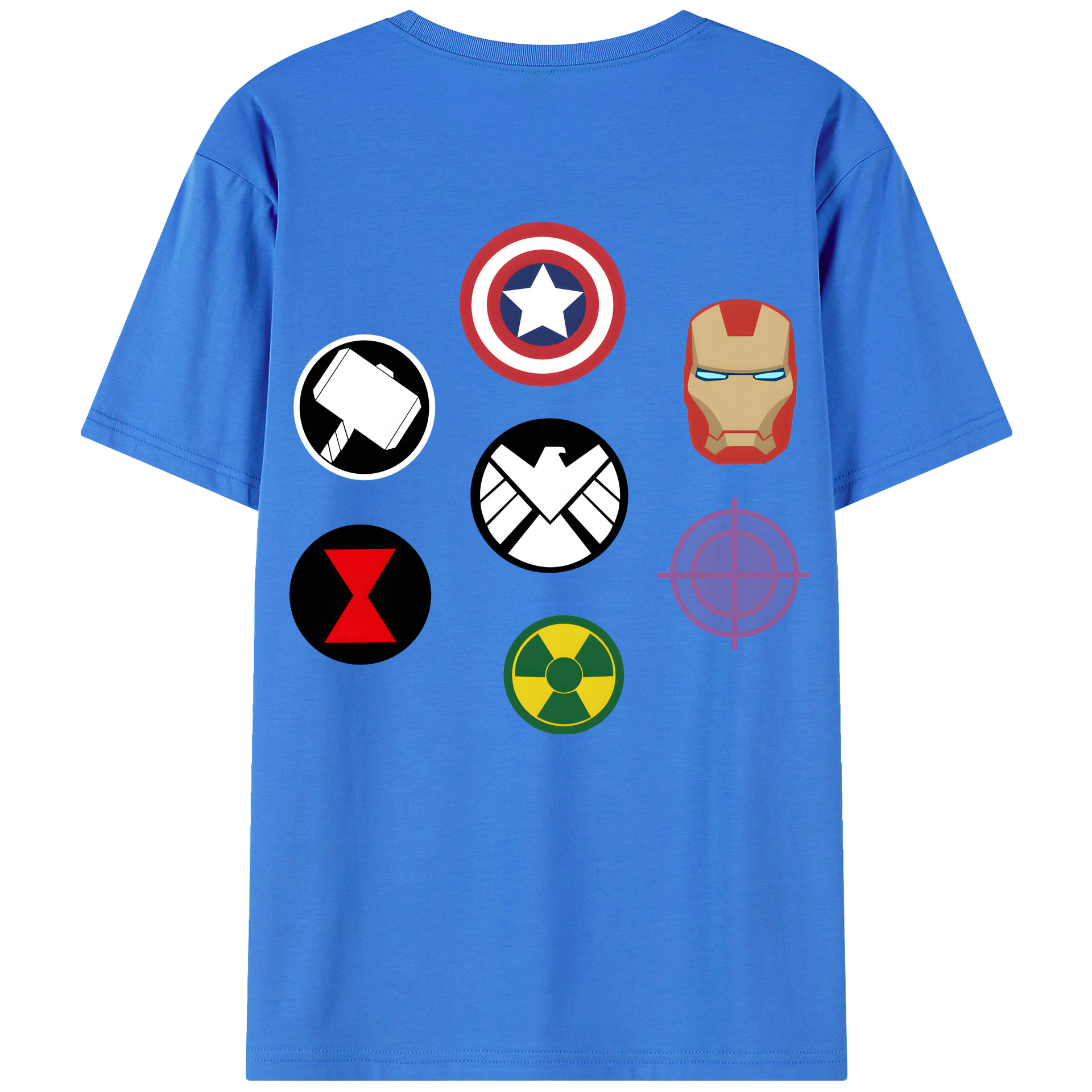 （画像用） アベンジャーズ The Avengers 綿100％半袖Tシャツ（背面プリント）
