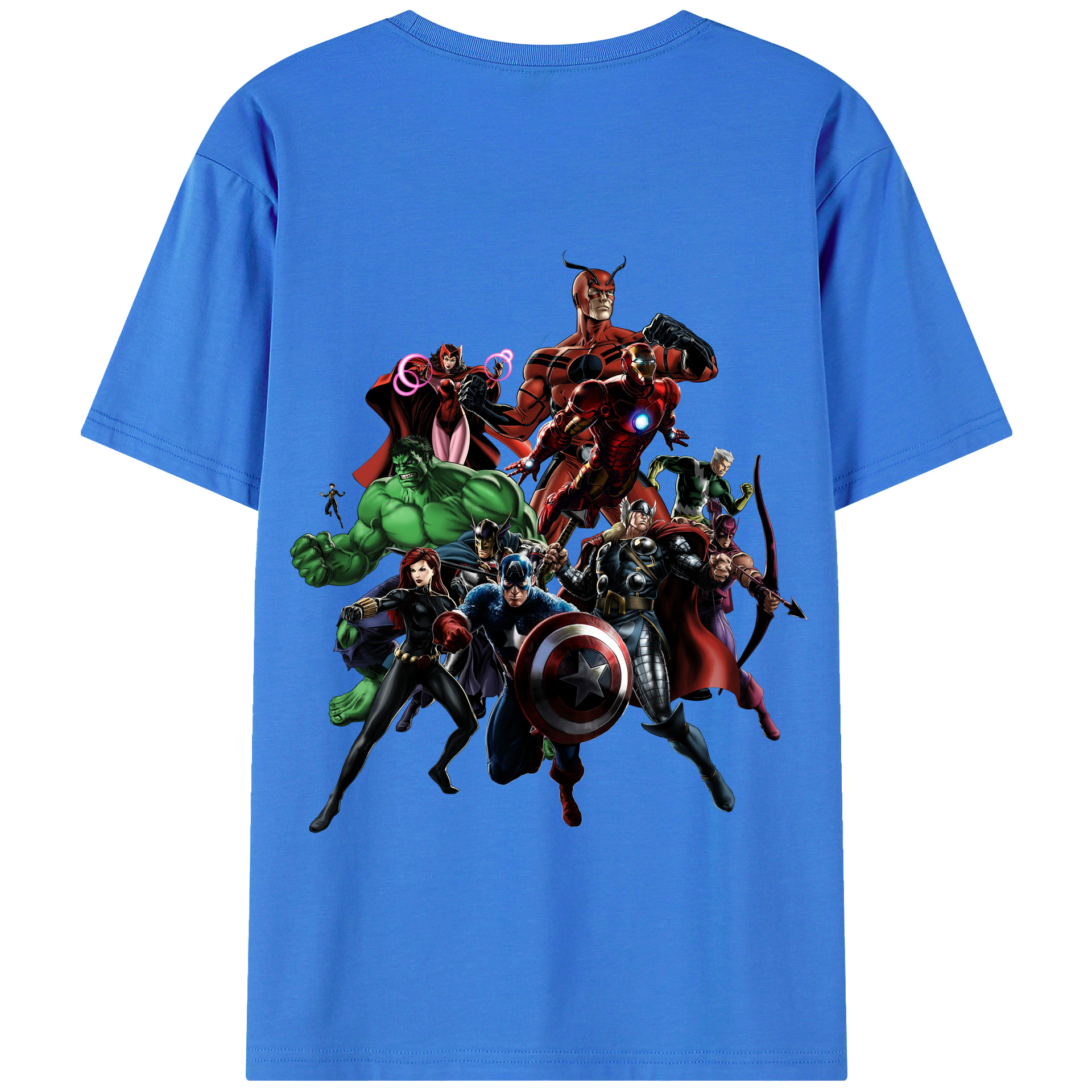 （画像用） アベンジャーズ The Avengers 綿100％半袖Tシャツ（背面プリント）