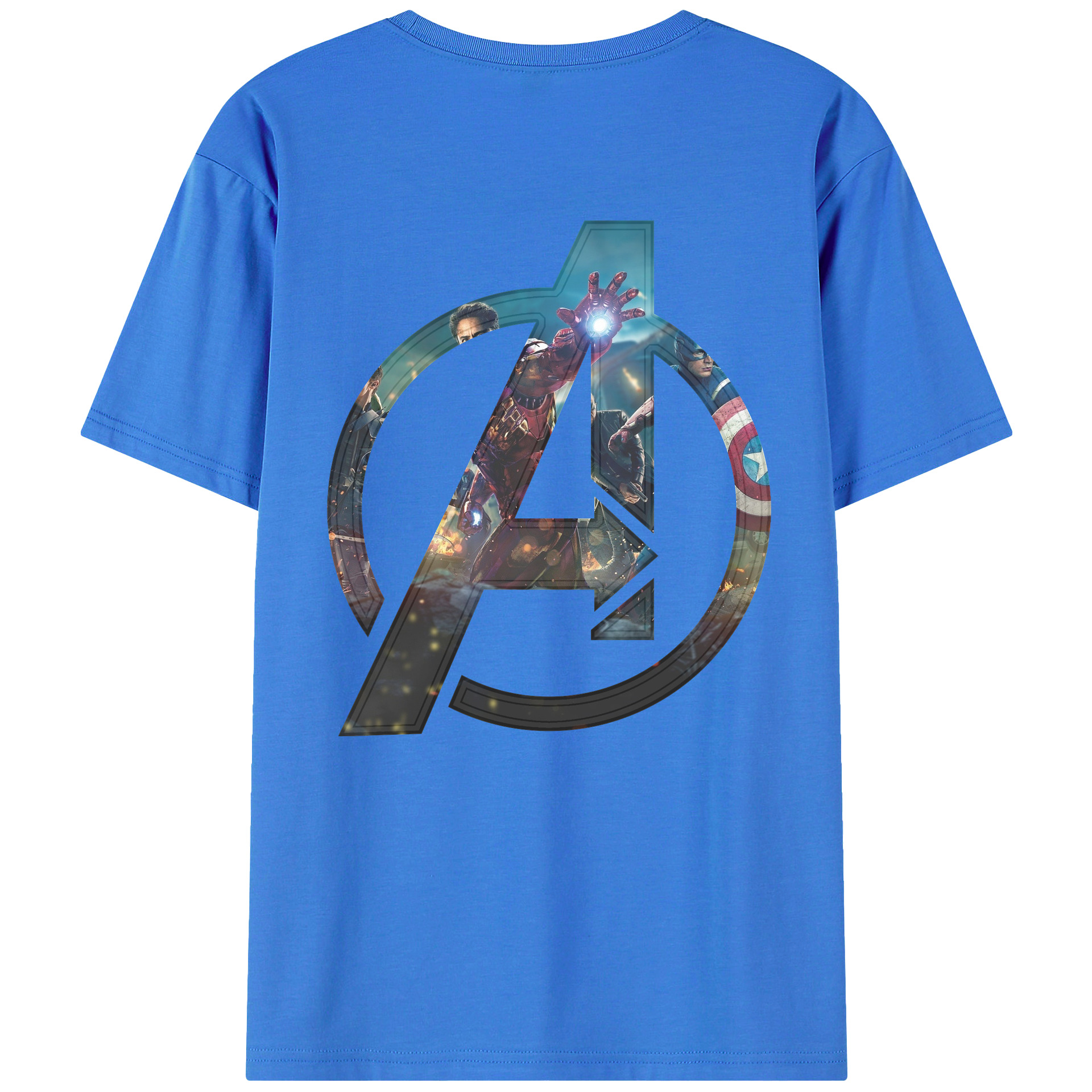 （画像用） アベンジャーズ The Avengers 綿100％半袖Tシャツ（背面プリント）