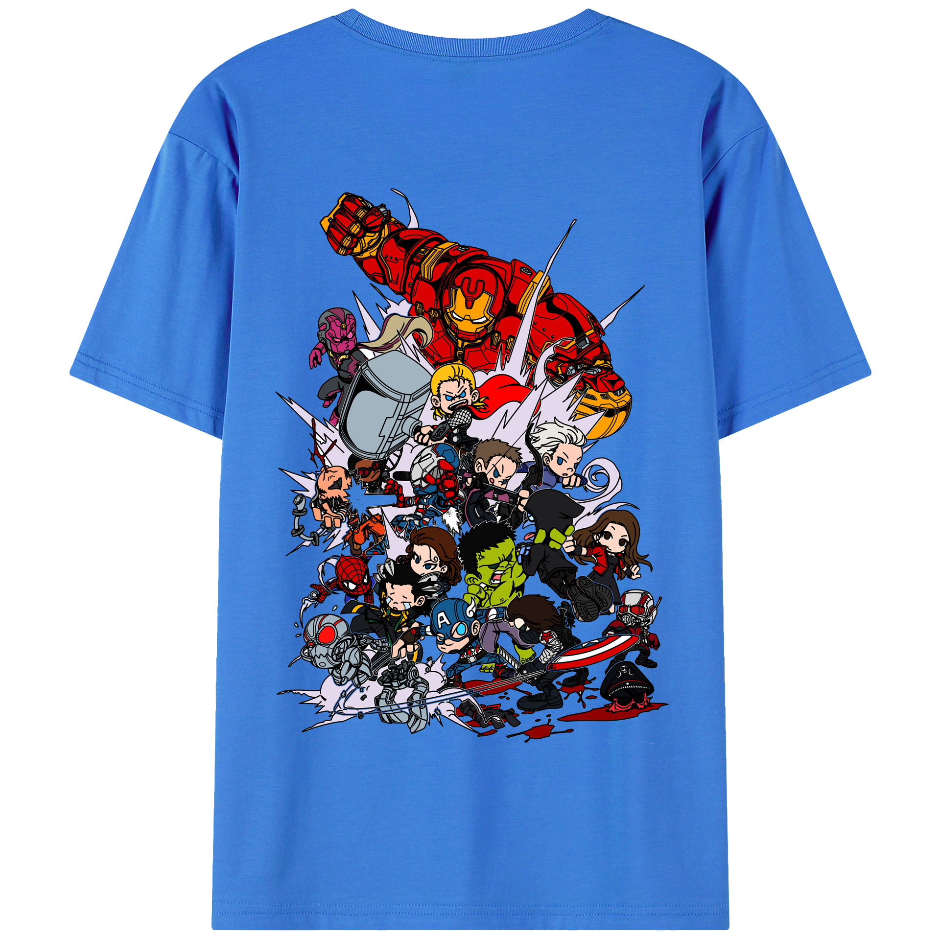 （画像用） アベンジャーズ The Avengers 綿100％半袖Tシャツ（背面プリント）