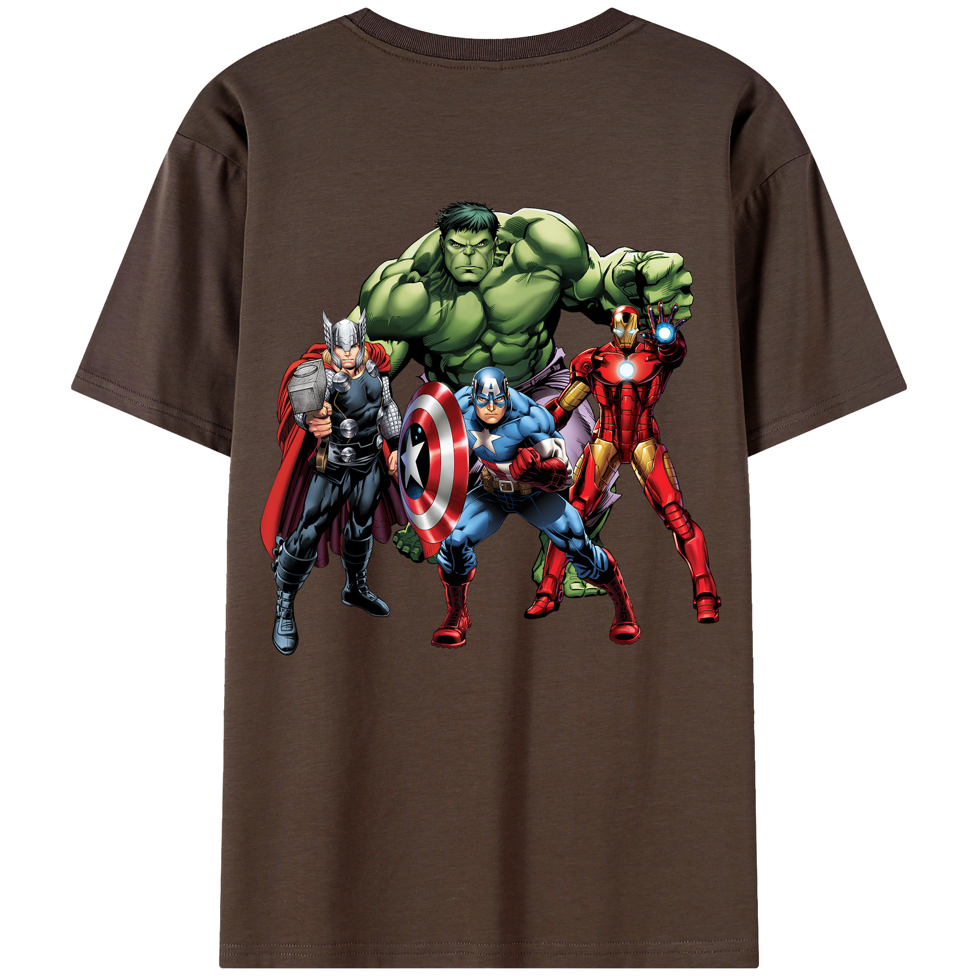 （画像用） アベンジャーズ The Avengers 綿100％半袖Tシャツ（背面プリント）