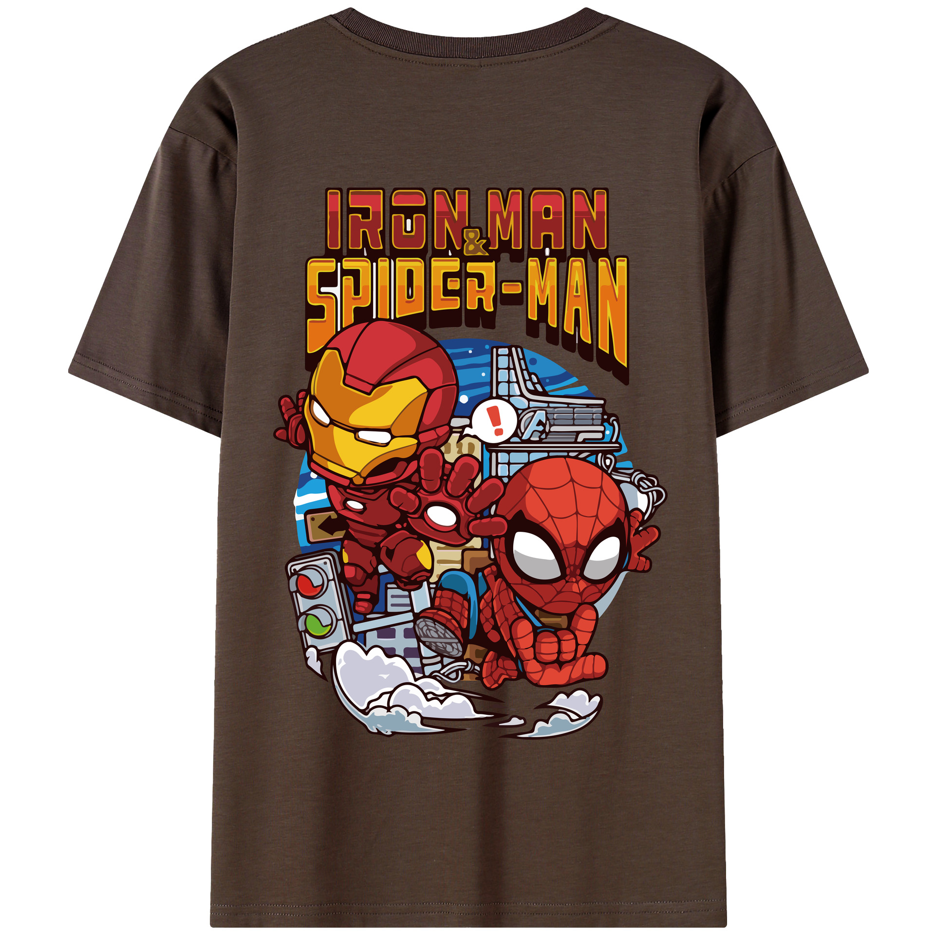（画像用） アベンジャーズ The Avengers 綿100％半袖Tシャツ（背面プリント）