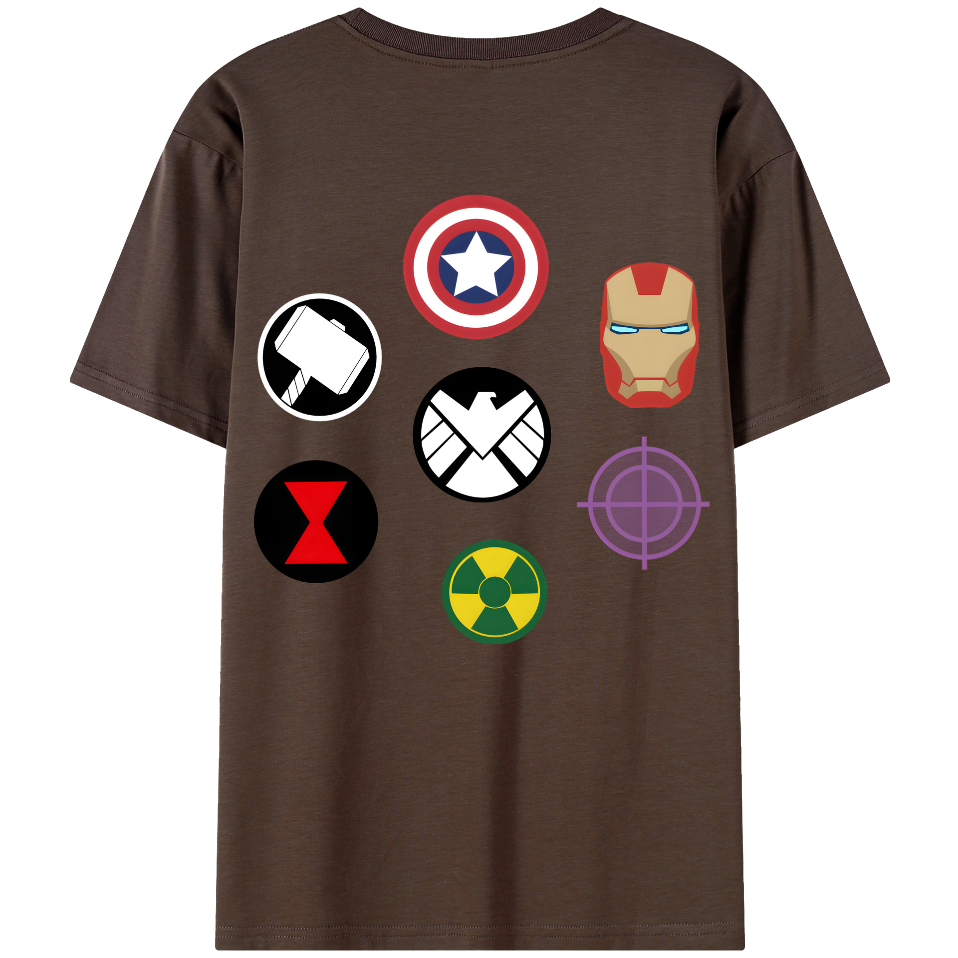 （画像用） アベンジャーズ The Avengers 綿100％半袖Tシャツ（背面プリント）