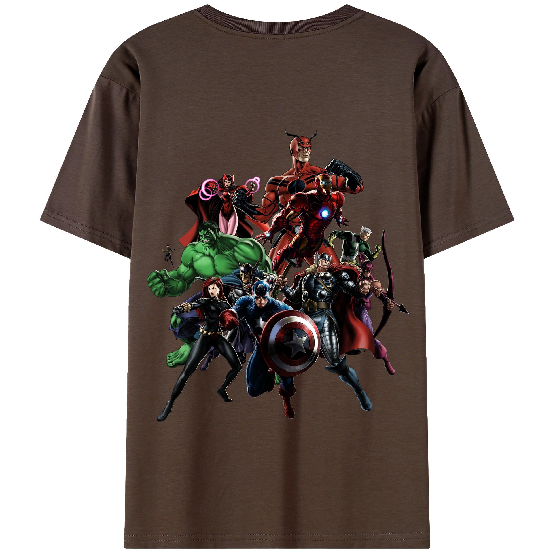 （画像用） アベンジャーズ The Avengers 綿100％半袖Tシャツ（背面プリント）
