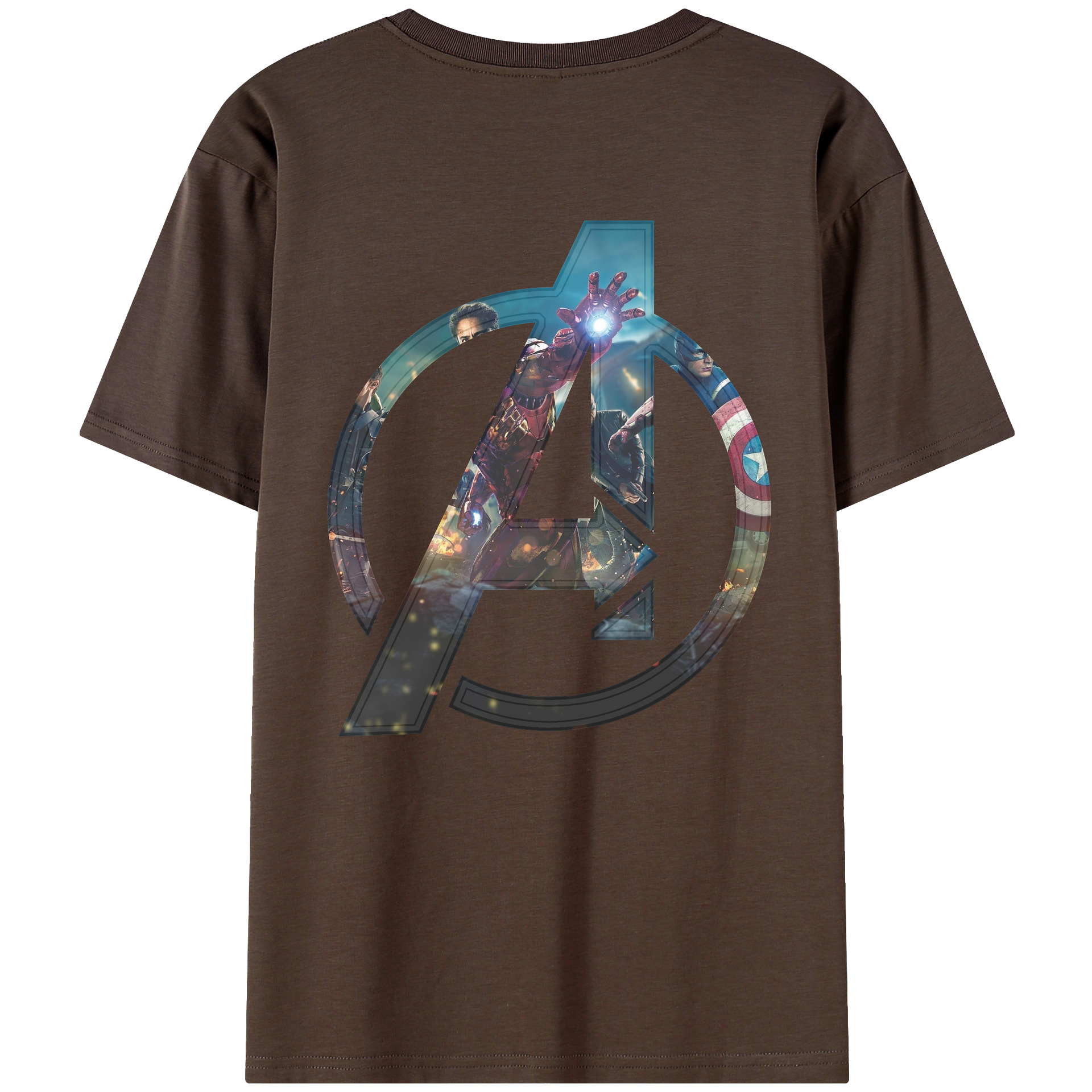 （画像用） アベンジャーズ The Avengers 綿100％半袖Tシャツ（背面プリント）