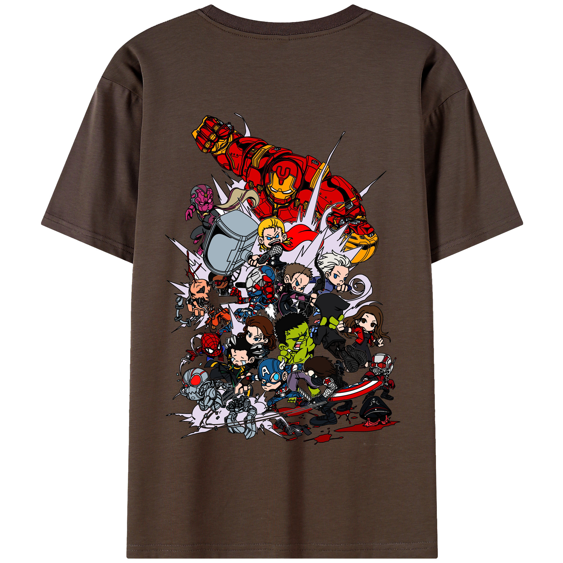 （画像用） アベンジャーズ The Avengers 綿100％半袖Tシャツ（背面プリント）