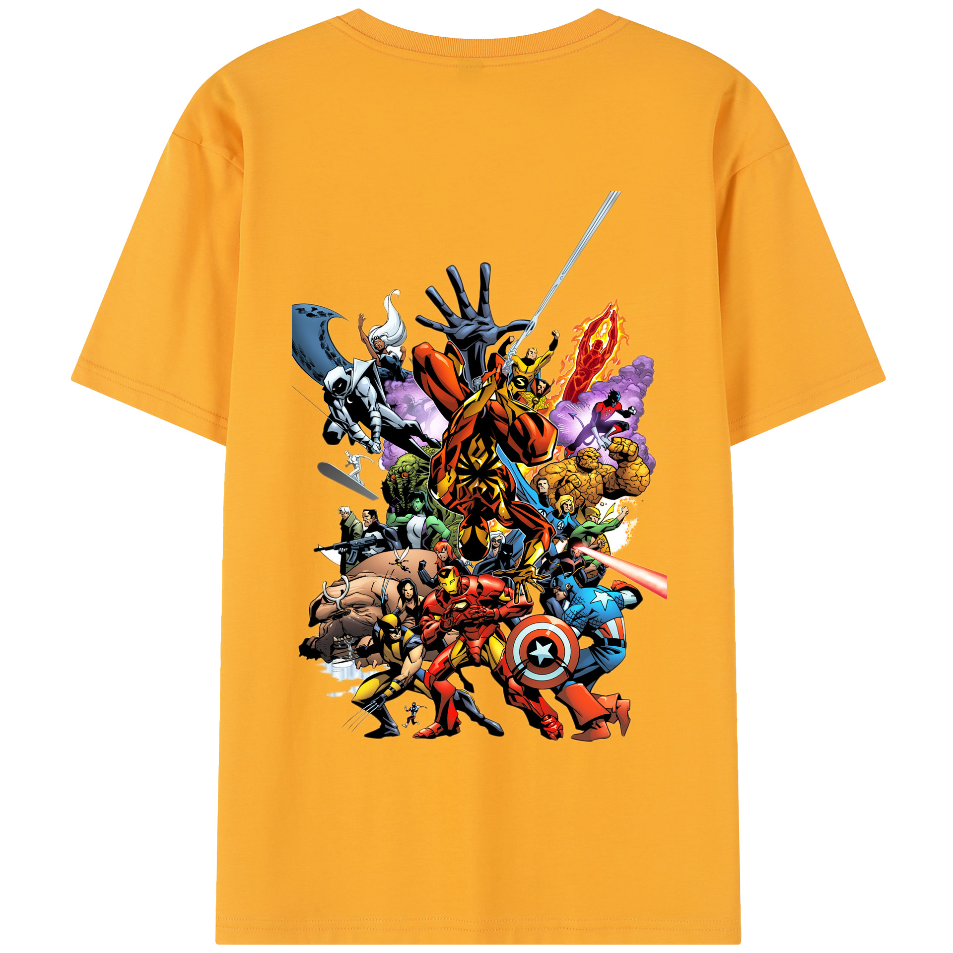 （画像用） アベンジャーズ The Avengers 綿100％半袖Tシャツ（背面プリント）