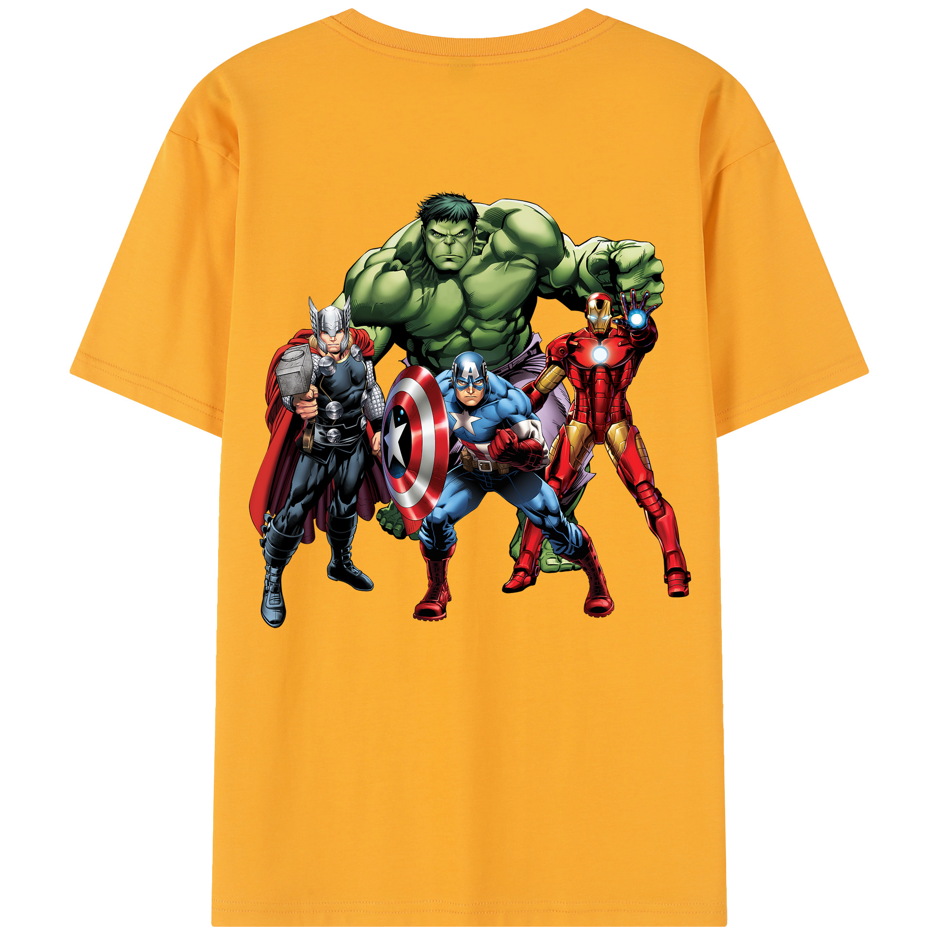 （画像用） アベンジャーズ The Avengers 綿100％半袖Tシャツ（背面プリント）
