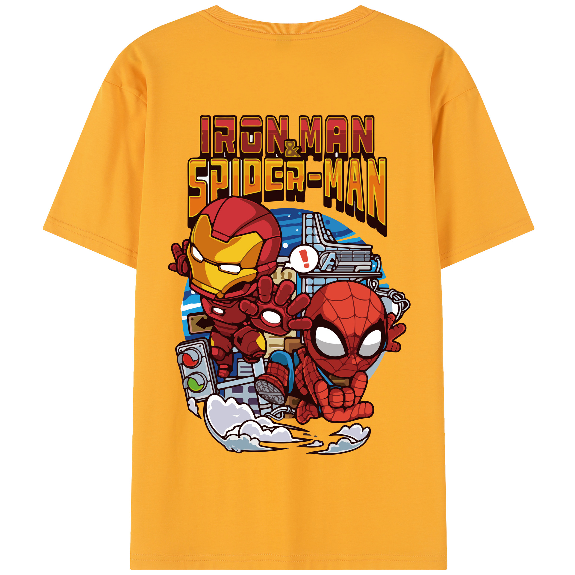 （画像用） アベンジャーズ The Avengers 綿100％半袖Tシャツ（背面プリント）