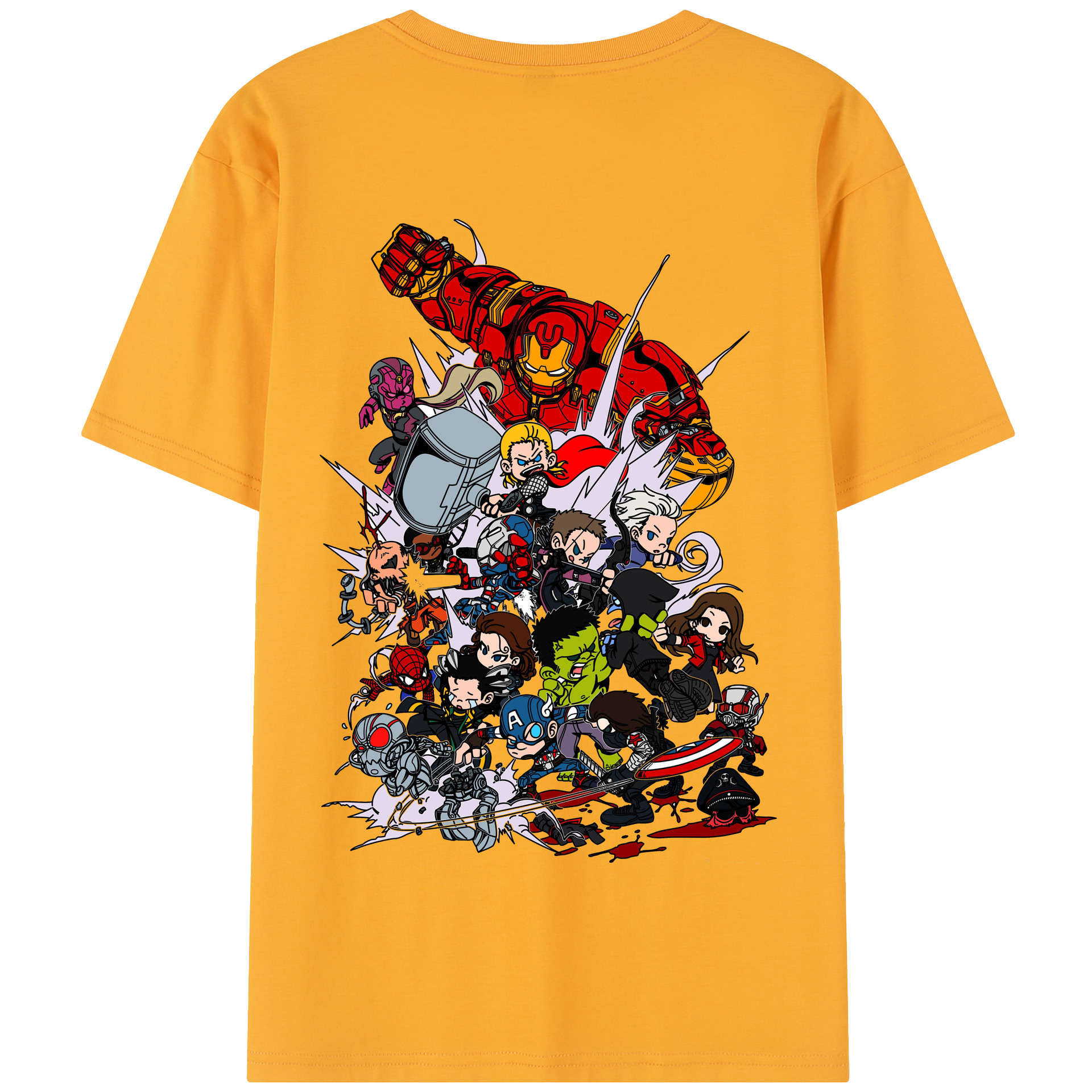 （画像用） アベンジャーズ The Avengers 綿100％半袖Tシャツ（背面プリント）