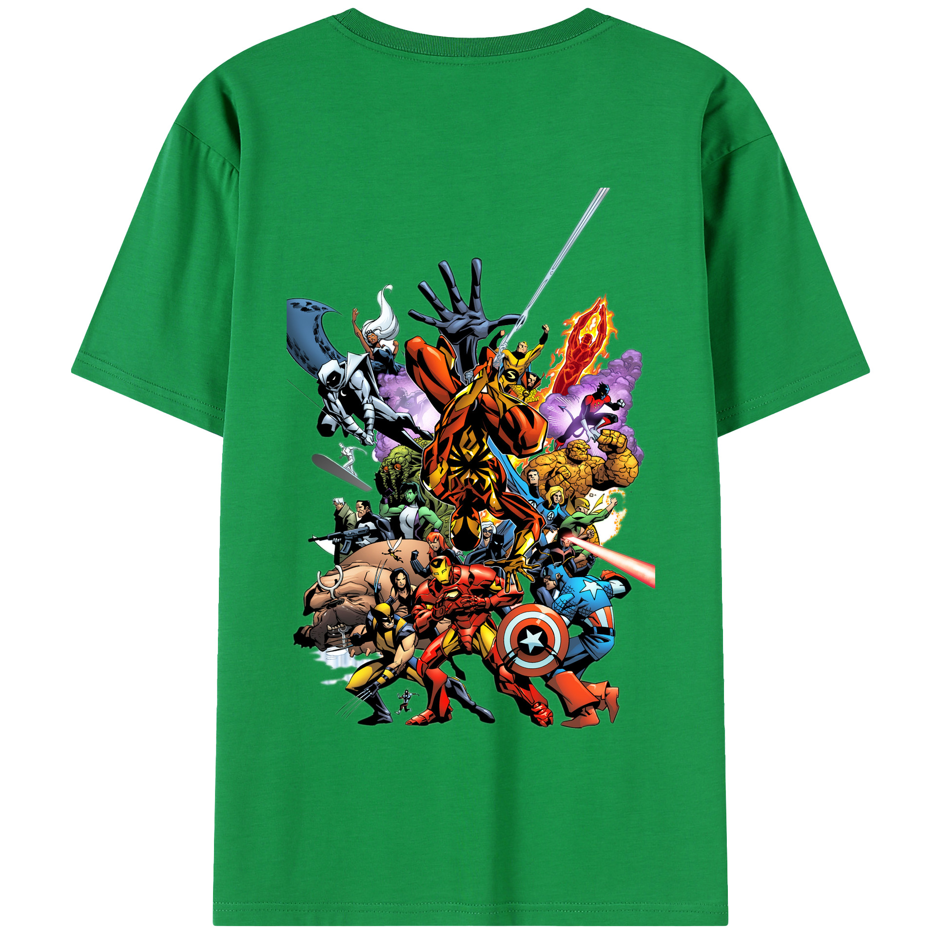 （画像用） アベンジャーズ The Avengers 綿100％半袖Tシャツ（背面プリント）
