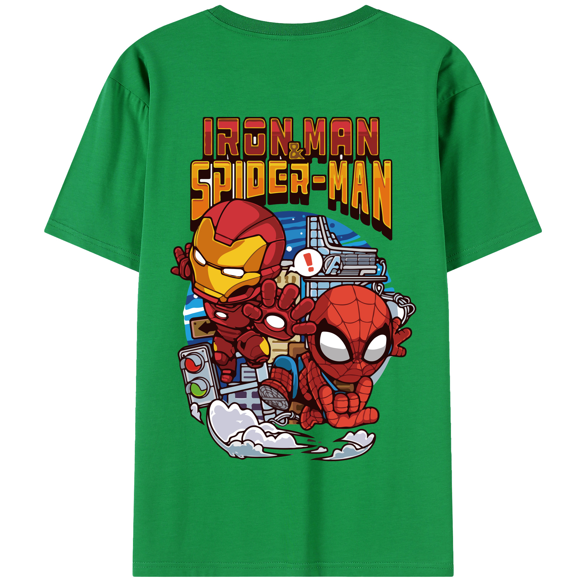 （画像用） アベンジャーズ The Avengers 綿100％半袖Tシャツ（背面プリント）