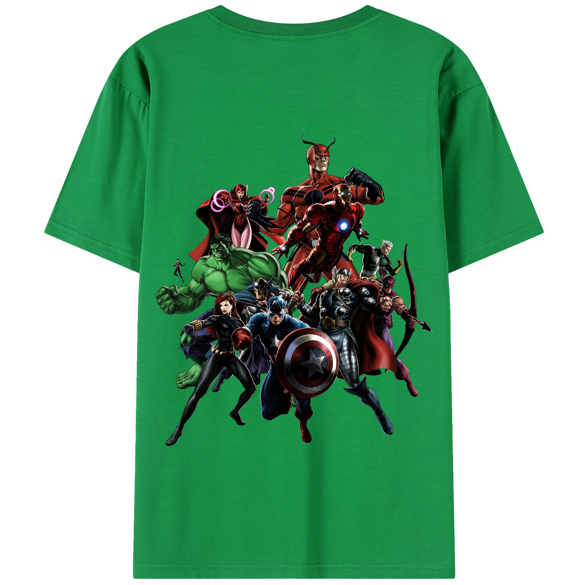 （画像用） アベンジャーズ The Avengers 綿100％半袖Tシャツ（背面プリント）