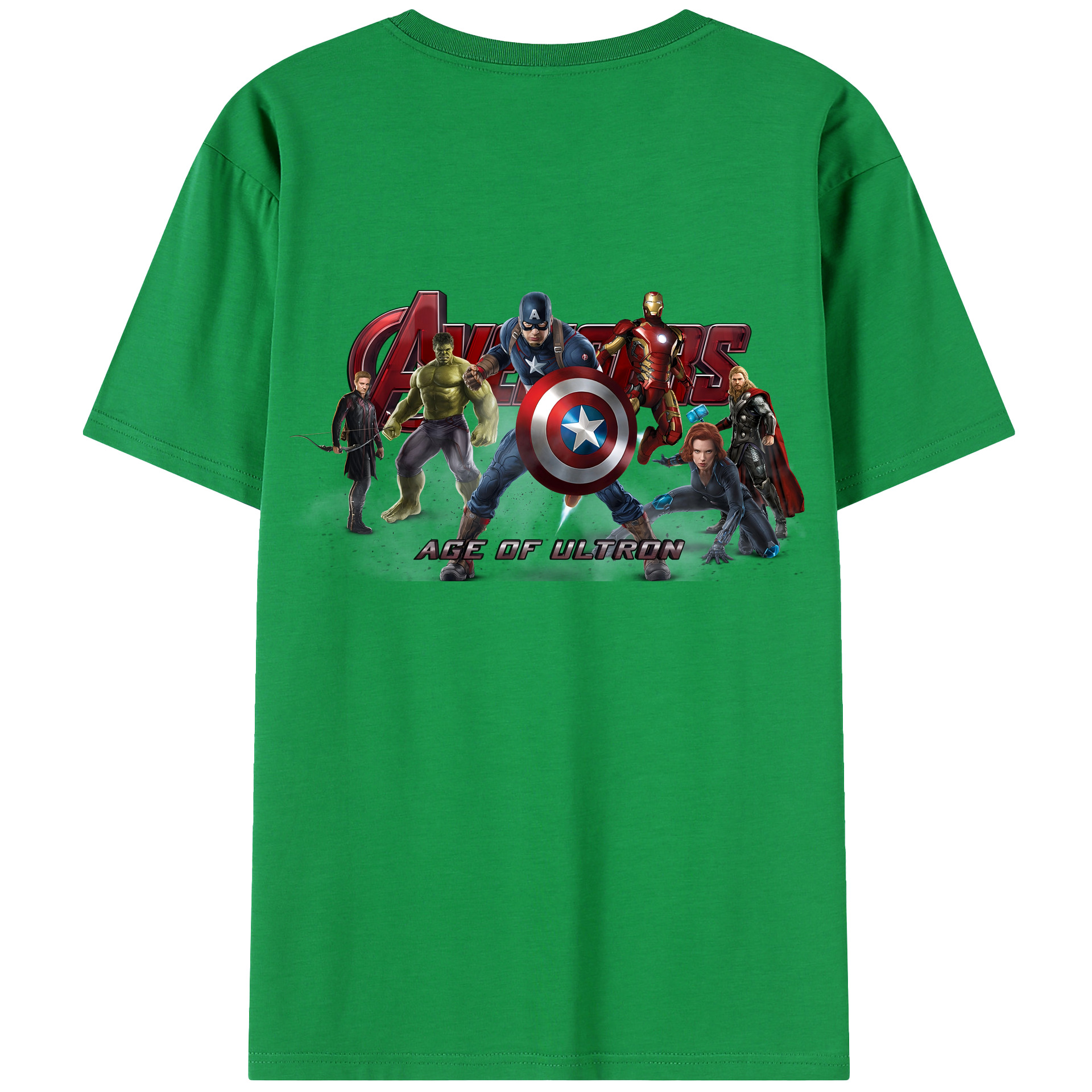 （画像用） アベンジャーズ The Avengers 綿100％半袖Tシャツ（背面プリント）