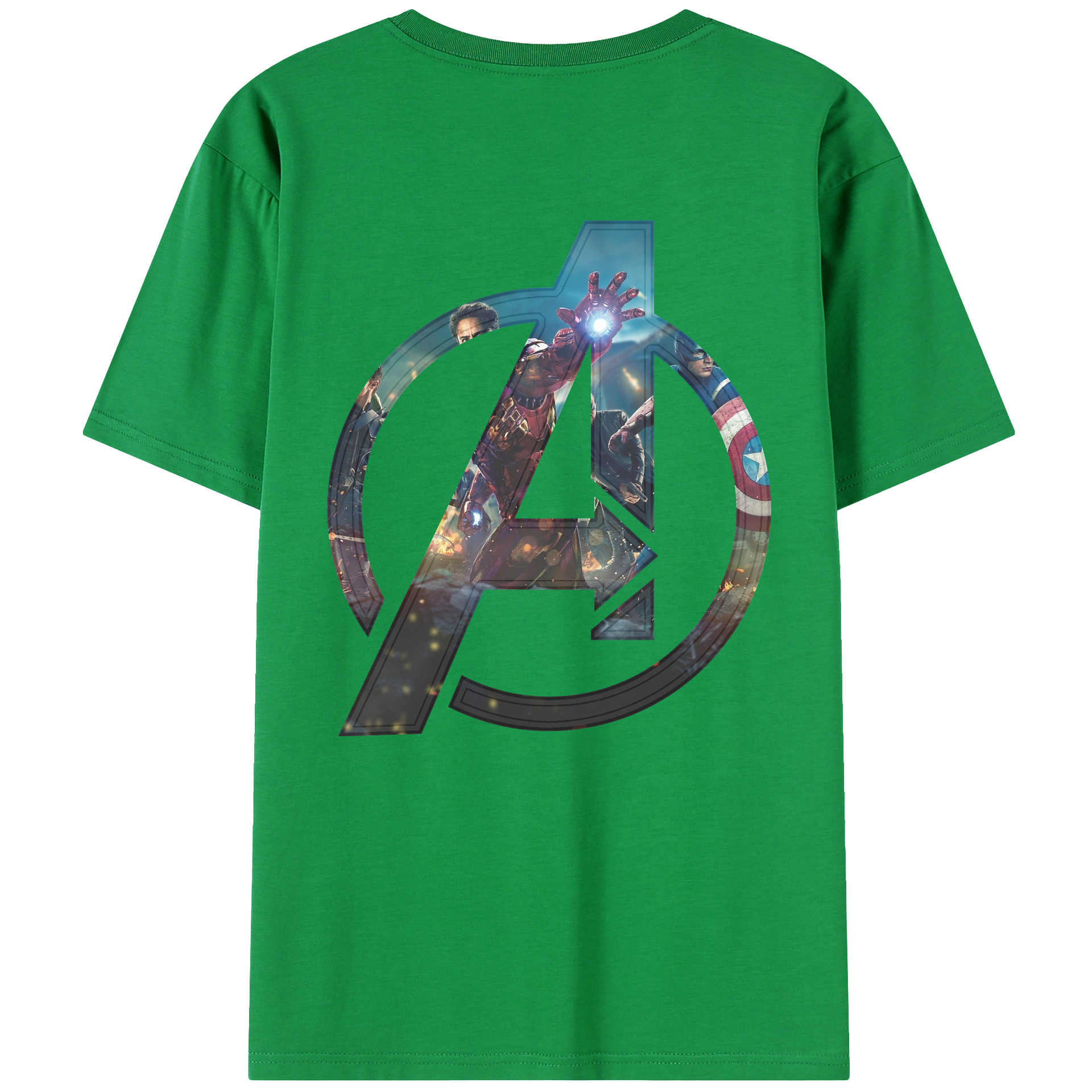 （画像用） アベンジャーズ The Avengers 綿100％半袖Tシャツ（背面プリント）