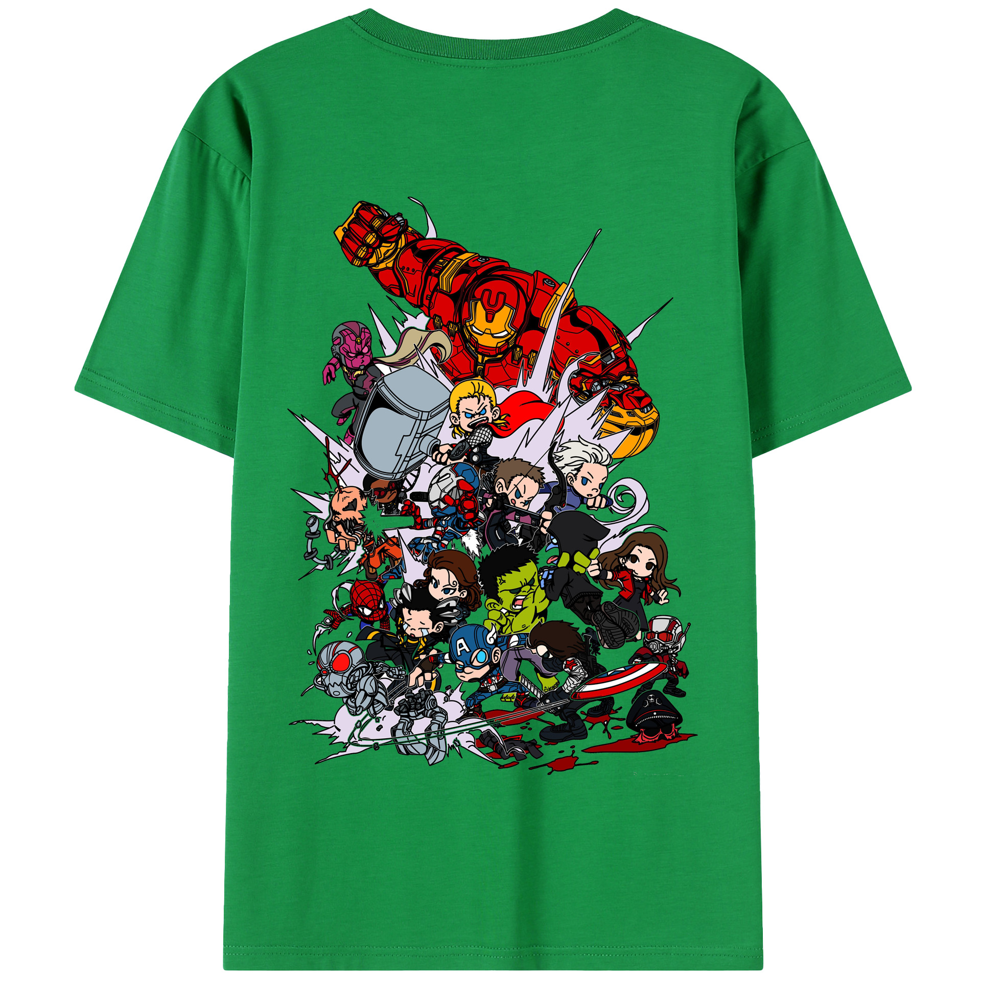 （画像用） アベンジャーズ The Avengers 綿100％半袖Tシャツ（背面プリント）