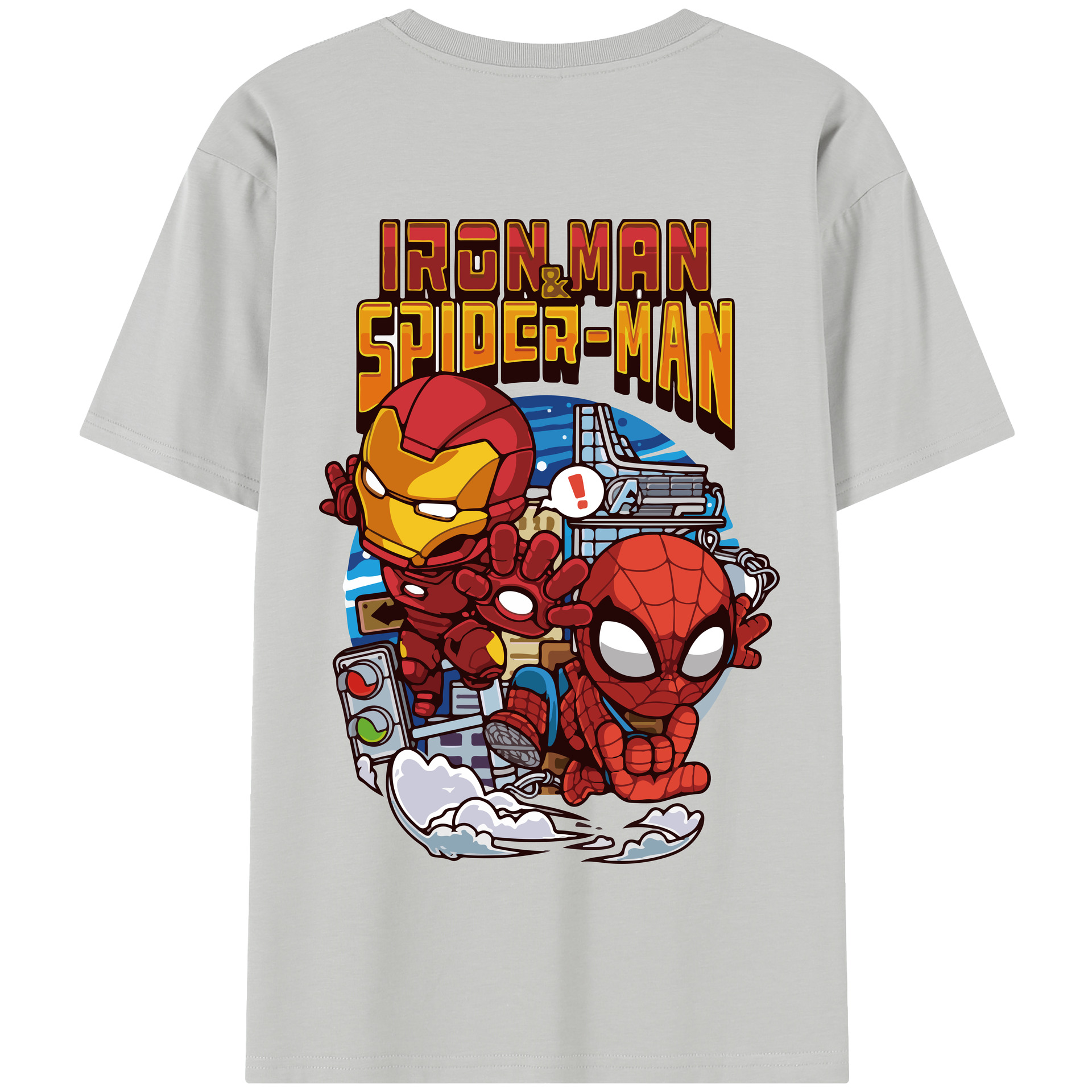 （画像用） アベンジャーズ The Avengers 綿100％半袖Tシャツ（背面プリント）