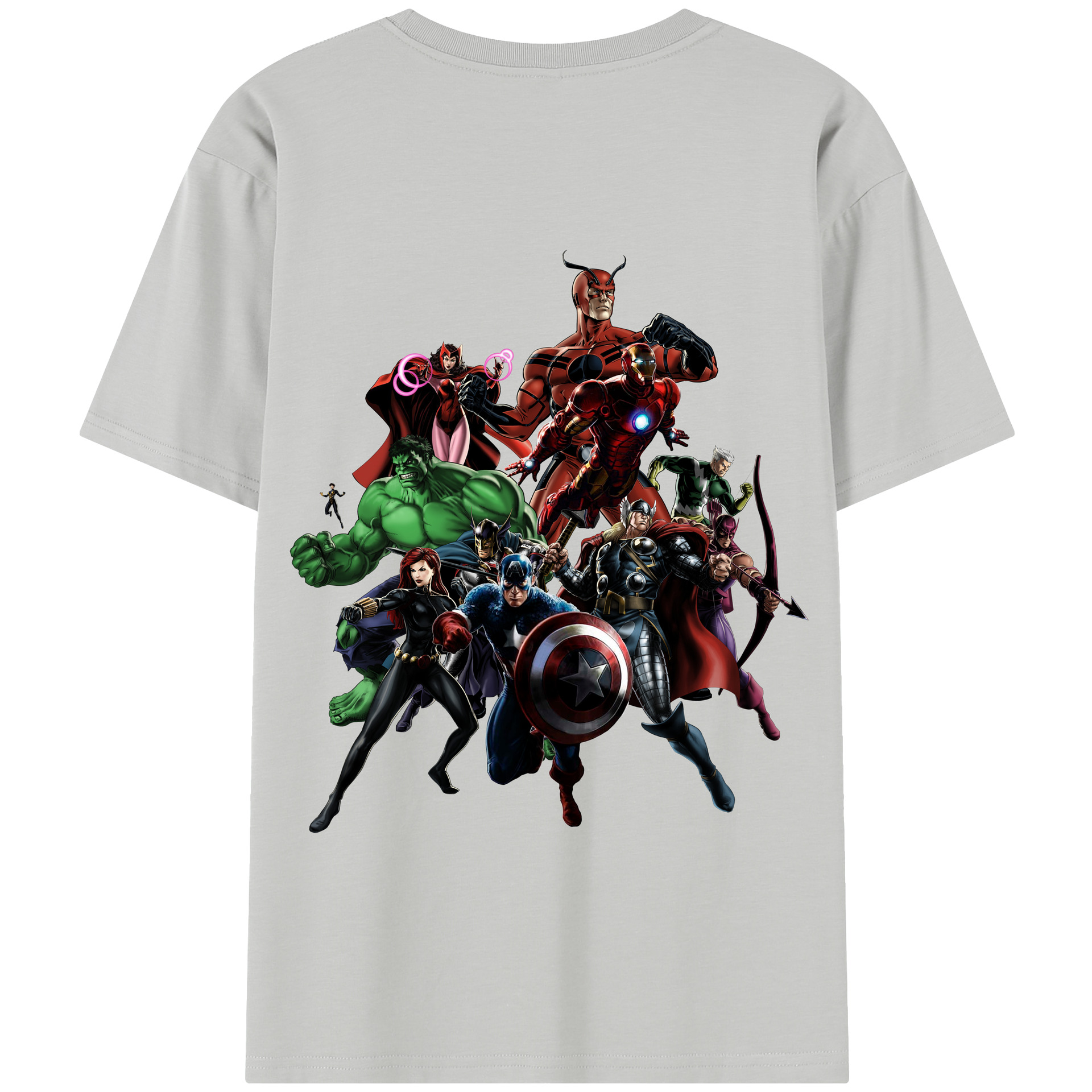 （画像用） アベンジャーズ The Avengers 綿100％半袖Tシャツ（背面プリント）