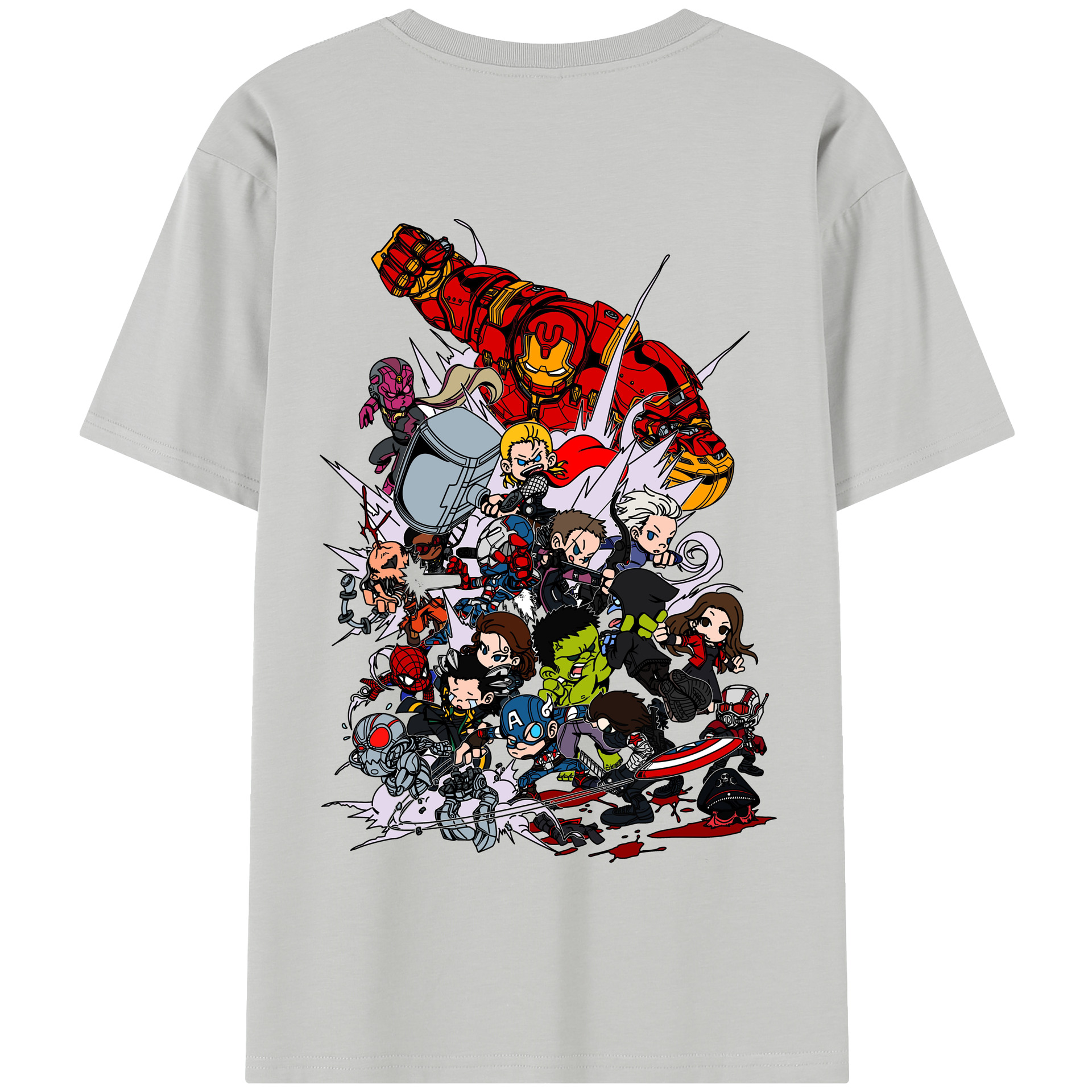 （画像用） アベンジャーズ The Avengers 綿100％半袖Tシャツ（背面プリント）