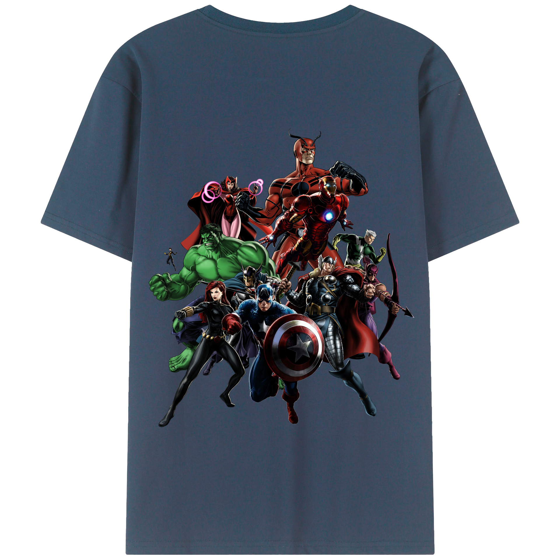 （画像用） アベンジャーズ The Avengers 綿100％半袖Tシャツ（背面プリント）