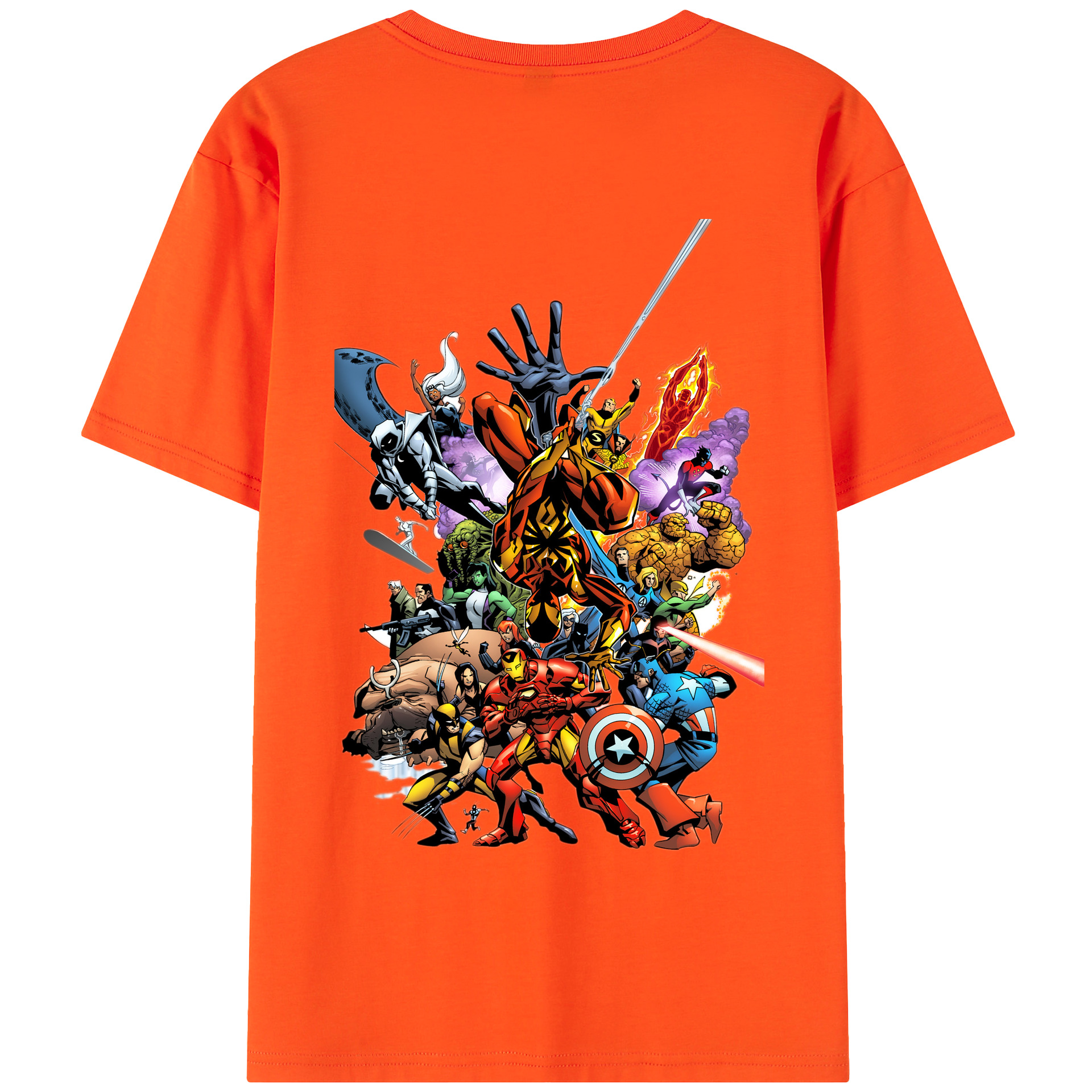 （画像用） アベンジャーズ The Avengers 綿100％半袖Tシャツ（背面プリント）