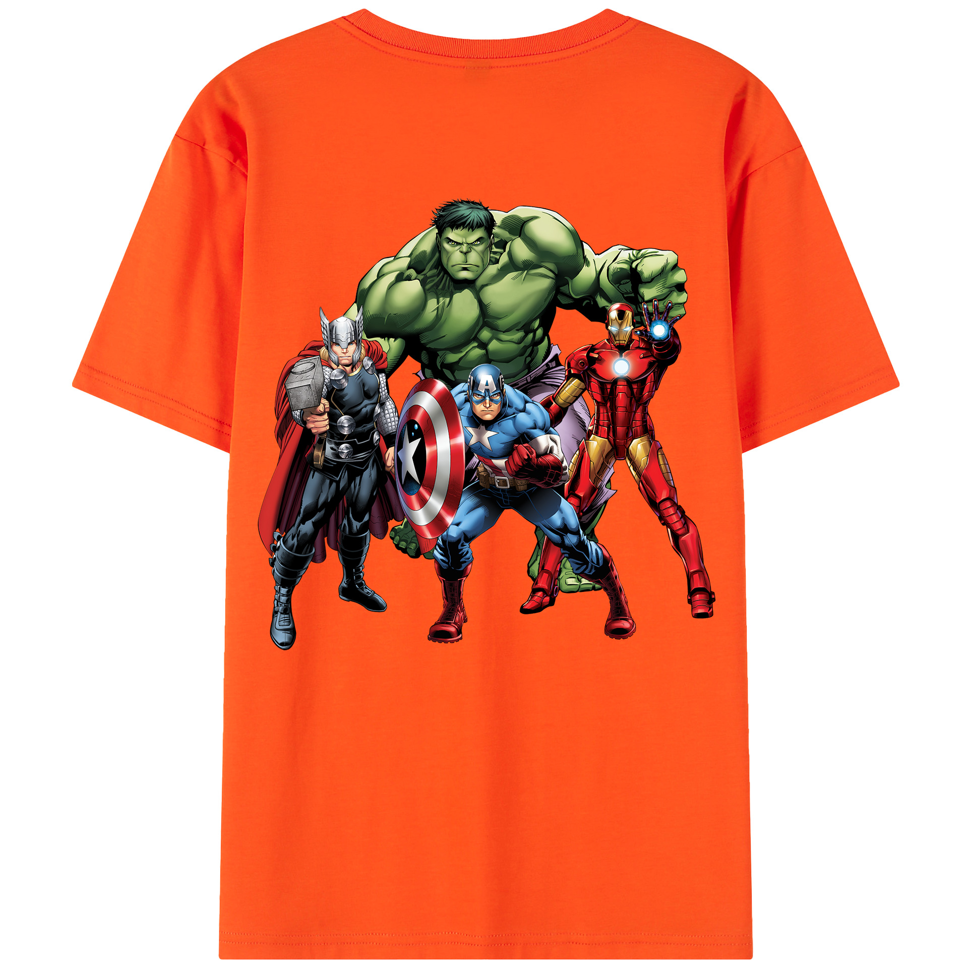 （画像用） アベンジャーズ The Avengers 綿100％半袖Tシャツ（背面プリント）