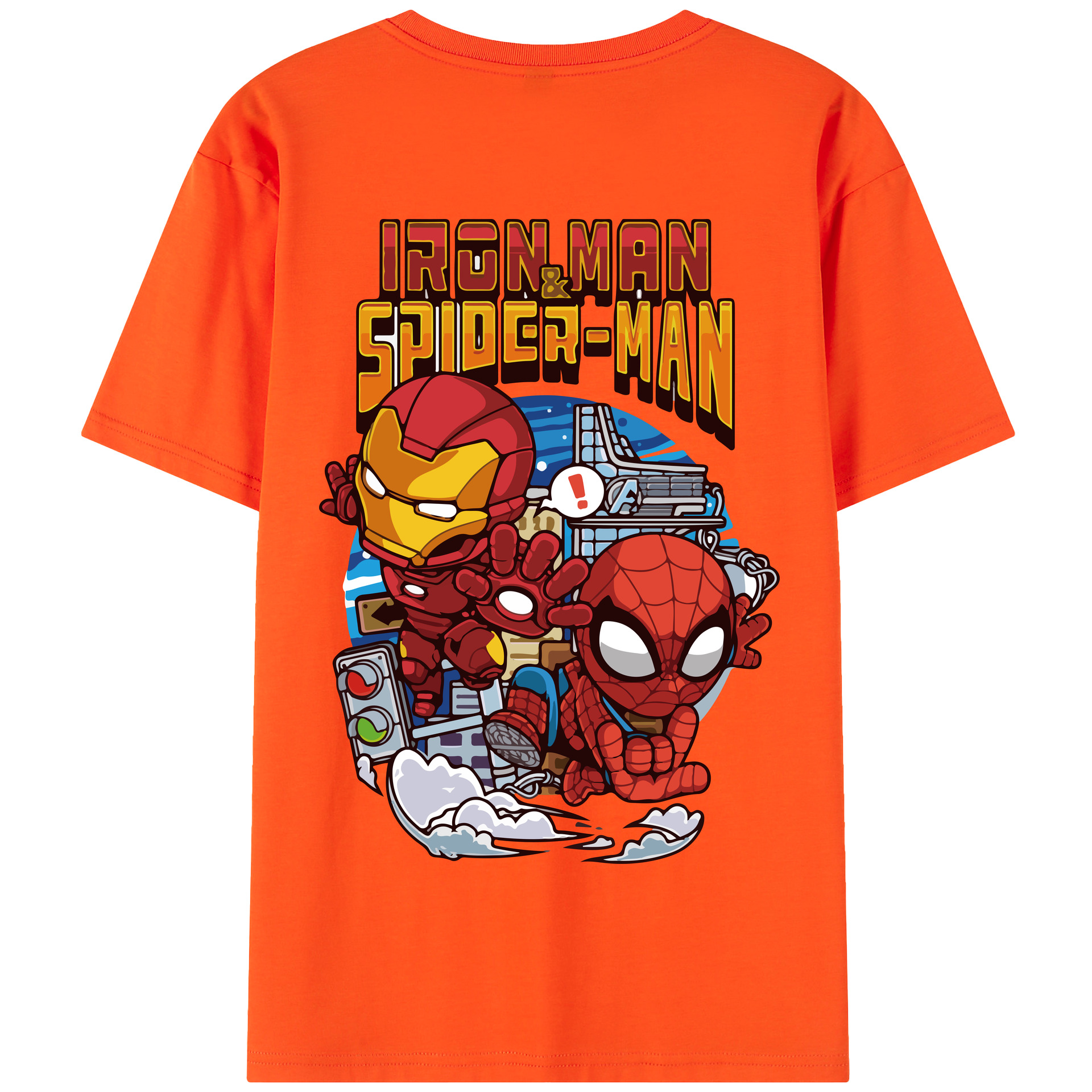 （画像用） アベンジャーズ The Avengers 綿100％半袖Tシャツ（背面プリント）