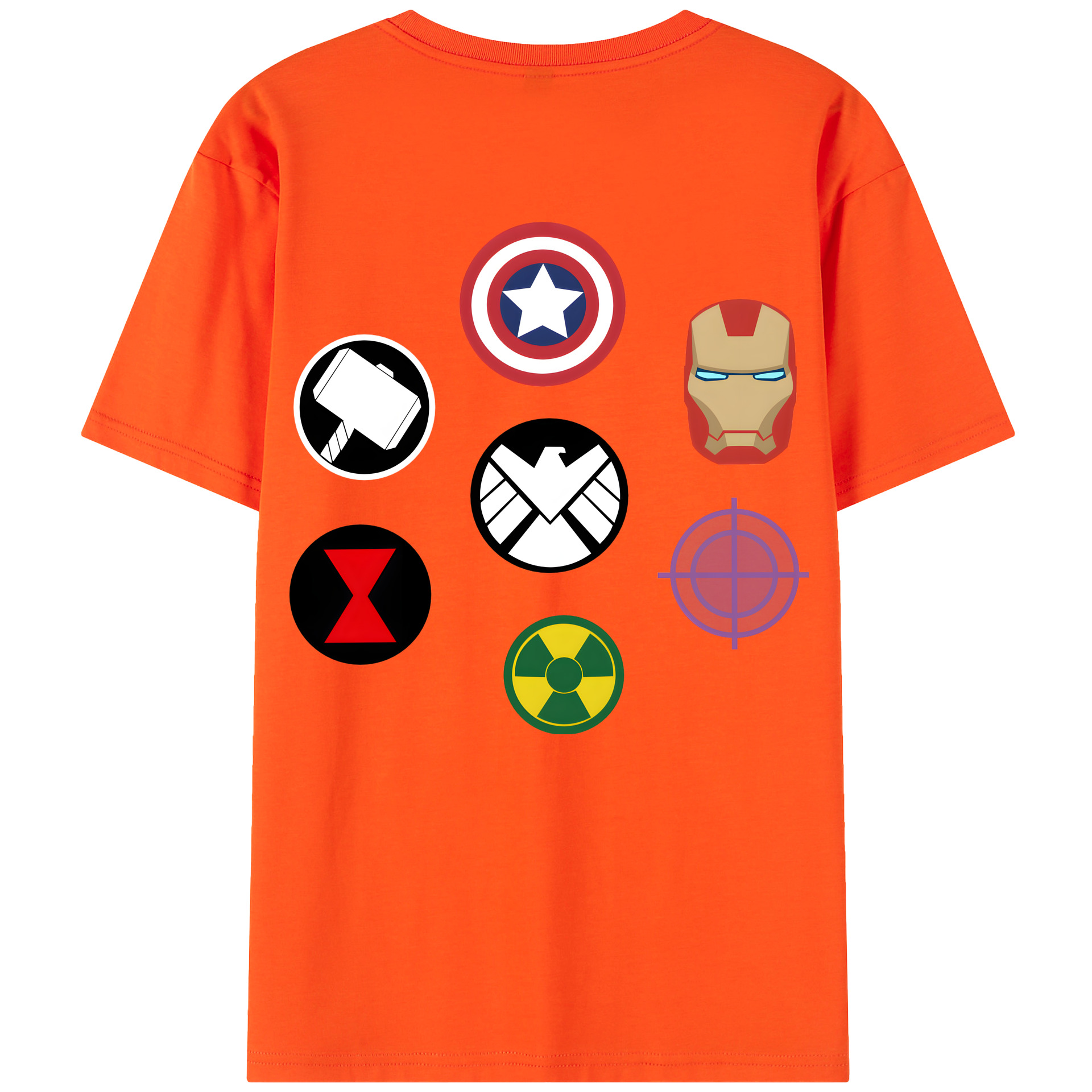 （画像用） アベンジャーズ The Avengers 綿100％半袖Tシャツ（背面プリント）