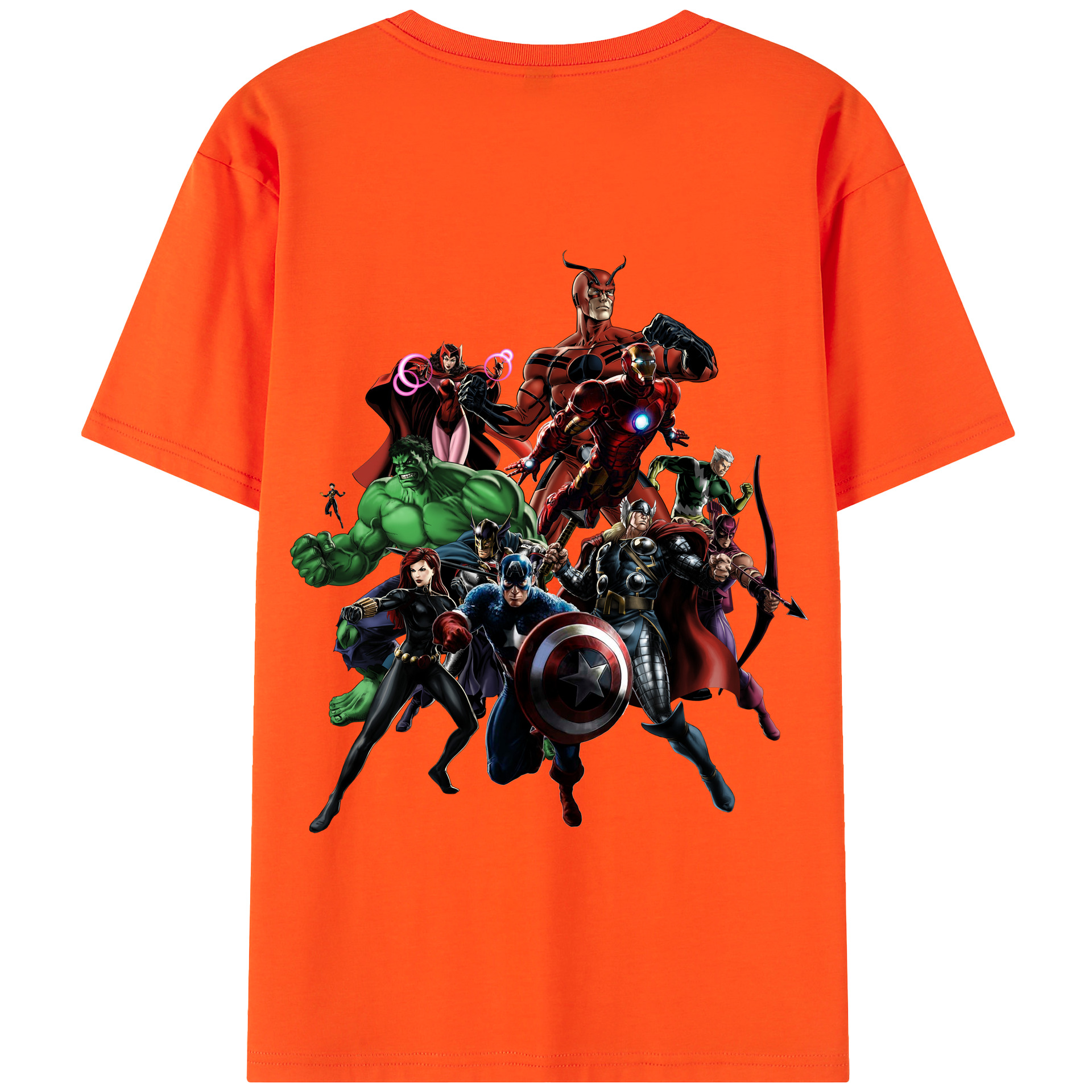 （画像用） アベンジャーズ The Avengers 綿100％半袖Tシャツ（背面プリント）