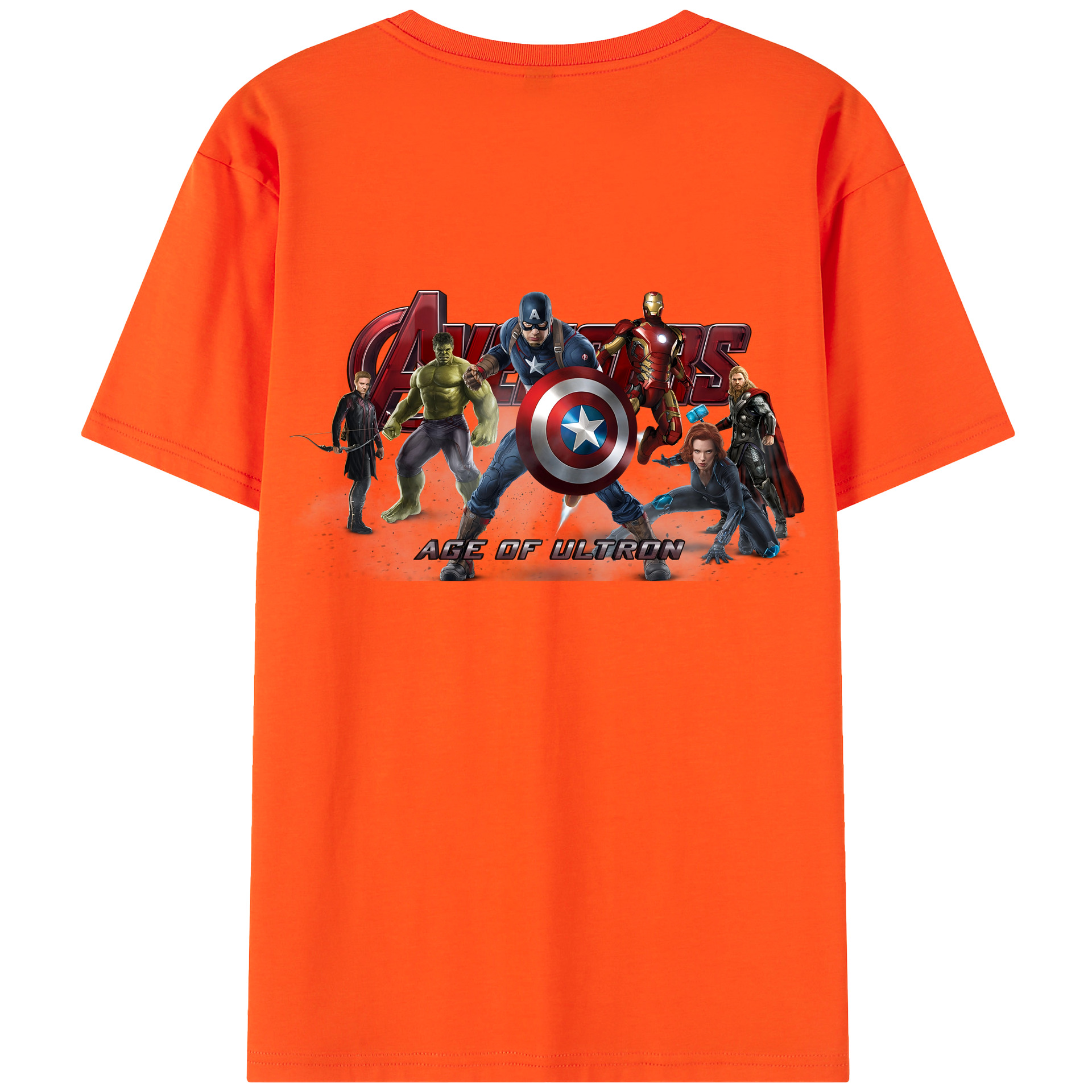 （画像用） アベンジャーズ The Avengers 綿100％半袖Tシャツ（背面プリント）