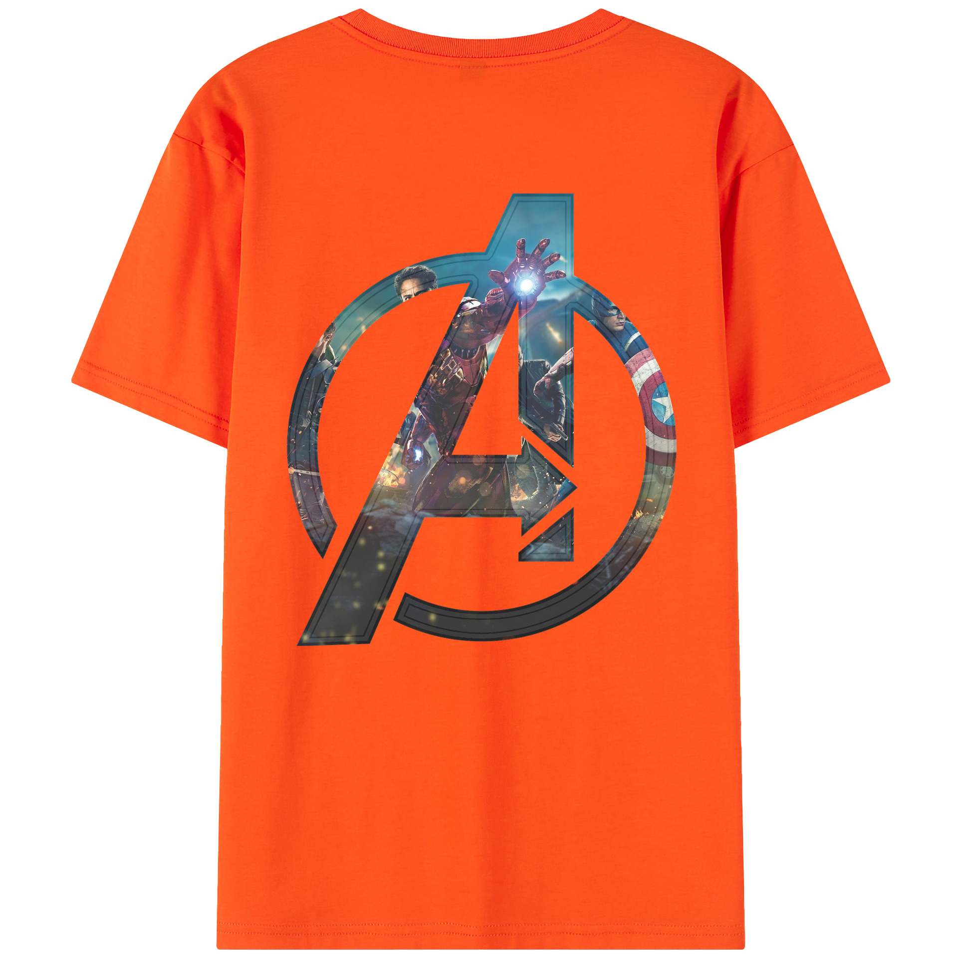 （画像用） アベンジャーズ The Avengers 綿100％半袖Tシャツ（背面プリント）
