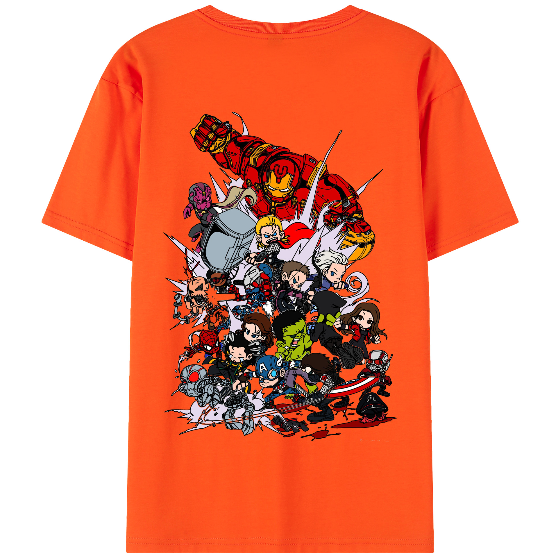 （画像用） アベンジャーズ The Avengers 綿100％半袖Tシャツ（背面プリント）