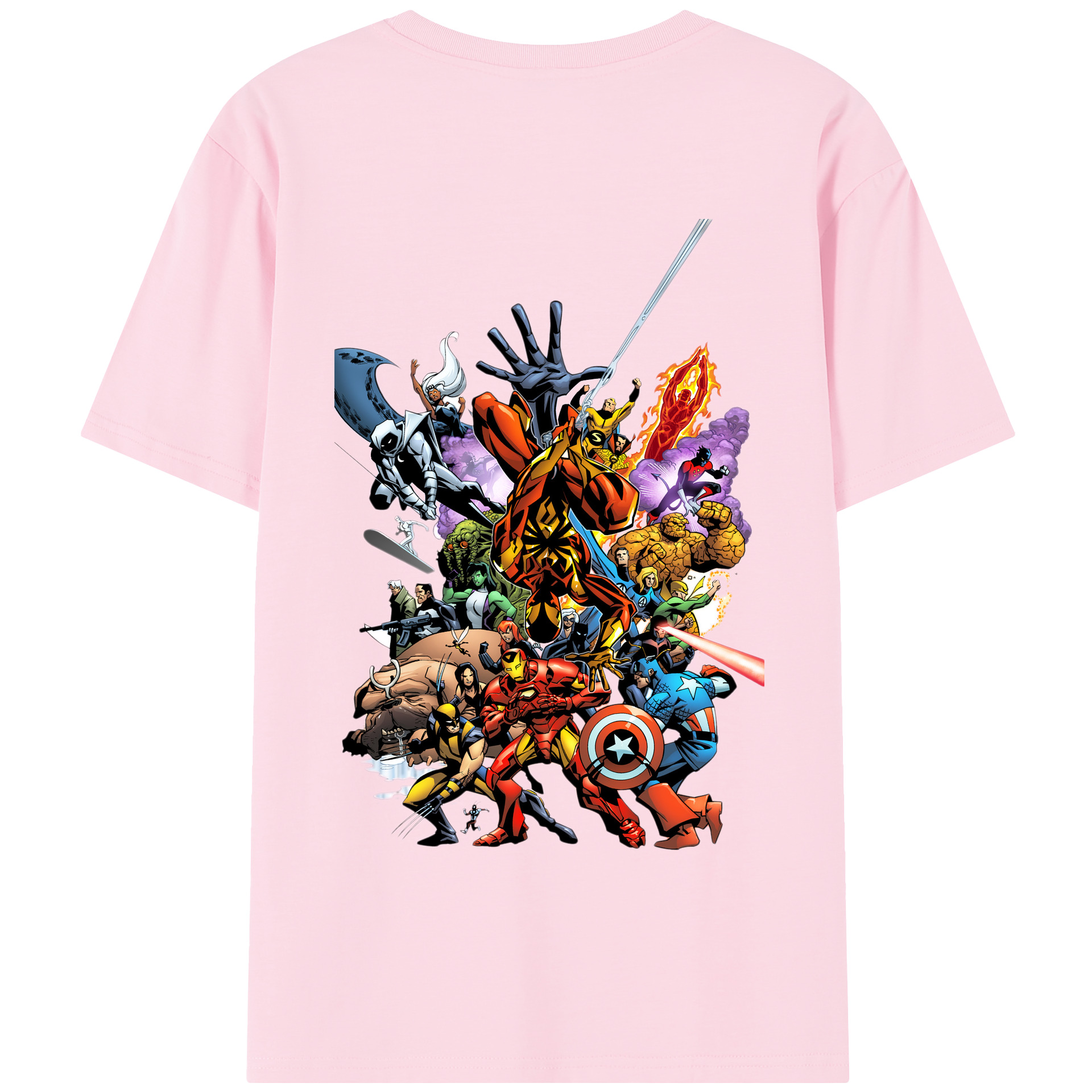 （画像用） アベンジャーズ The Avengers 綿100％半袖Tシャツ（背面プリント）