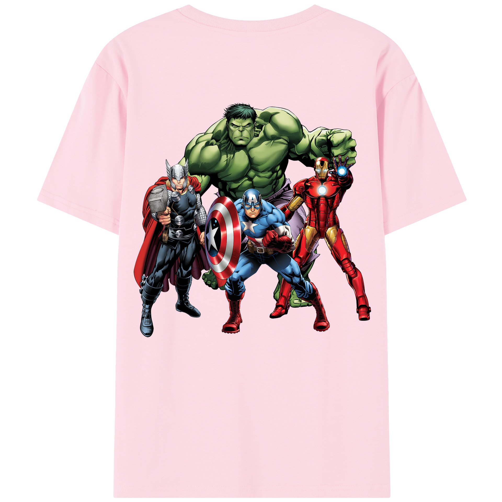 （画像用） アベンジャーズ The Avengers 綿100％半袖Tシャツ（背面プリント）