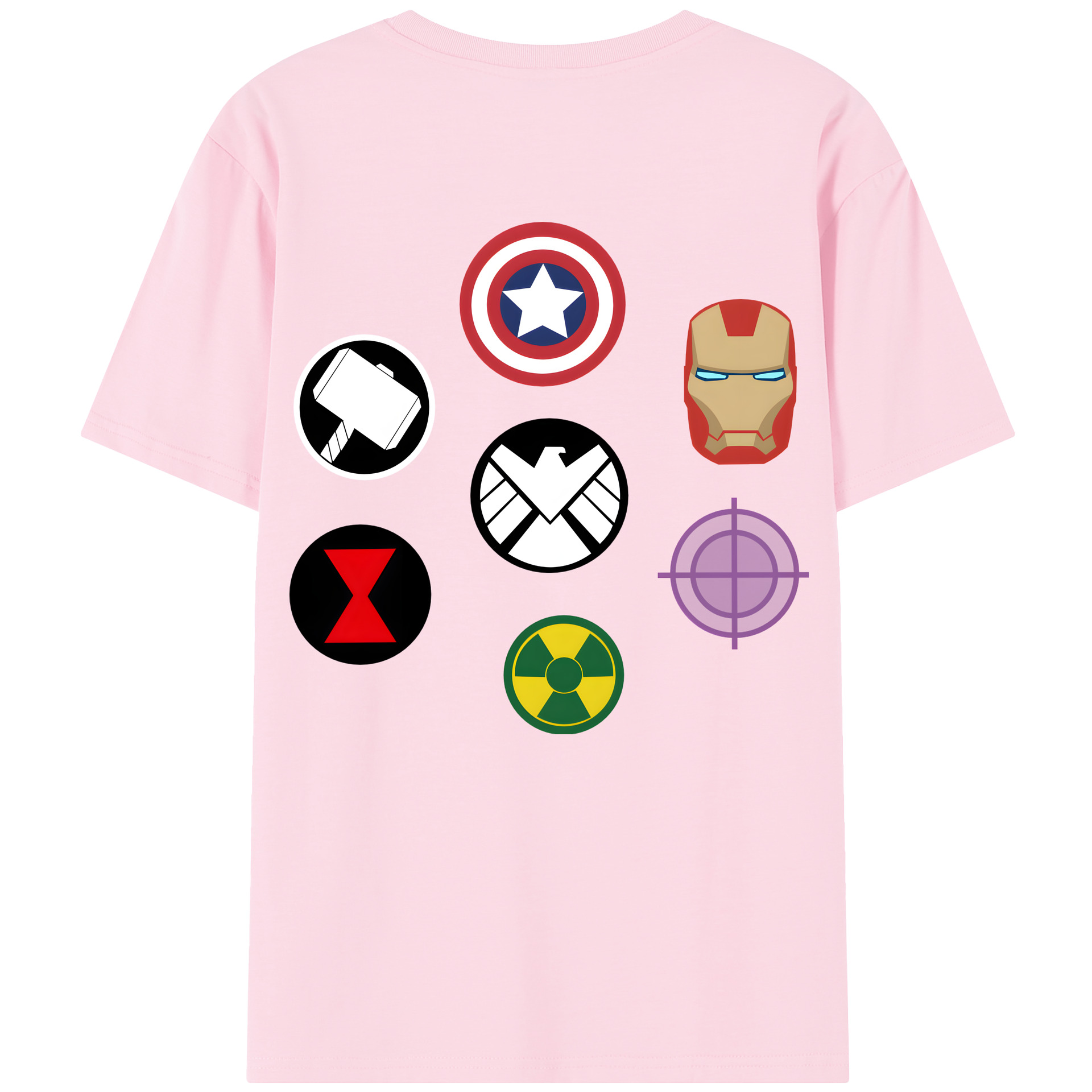 （画像用） アベンジャーズ The Avengers 綿100％半袖Tシャツ（背面プリント）