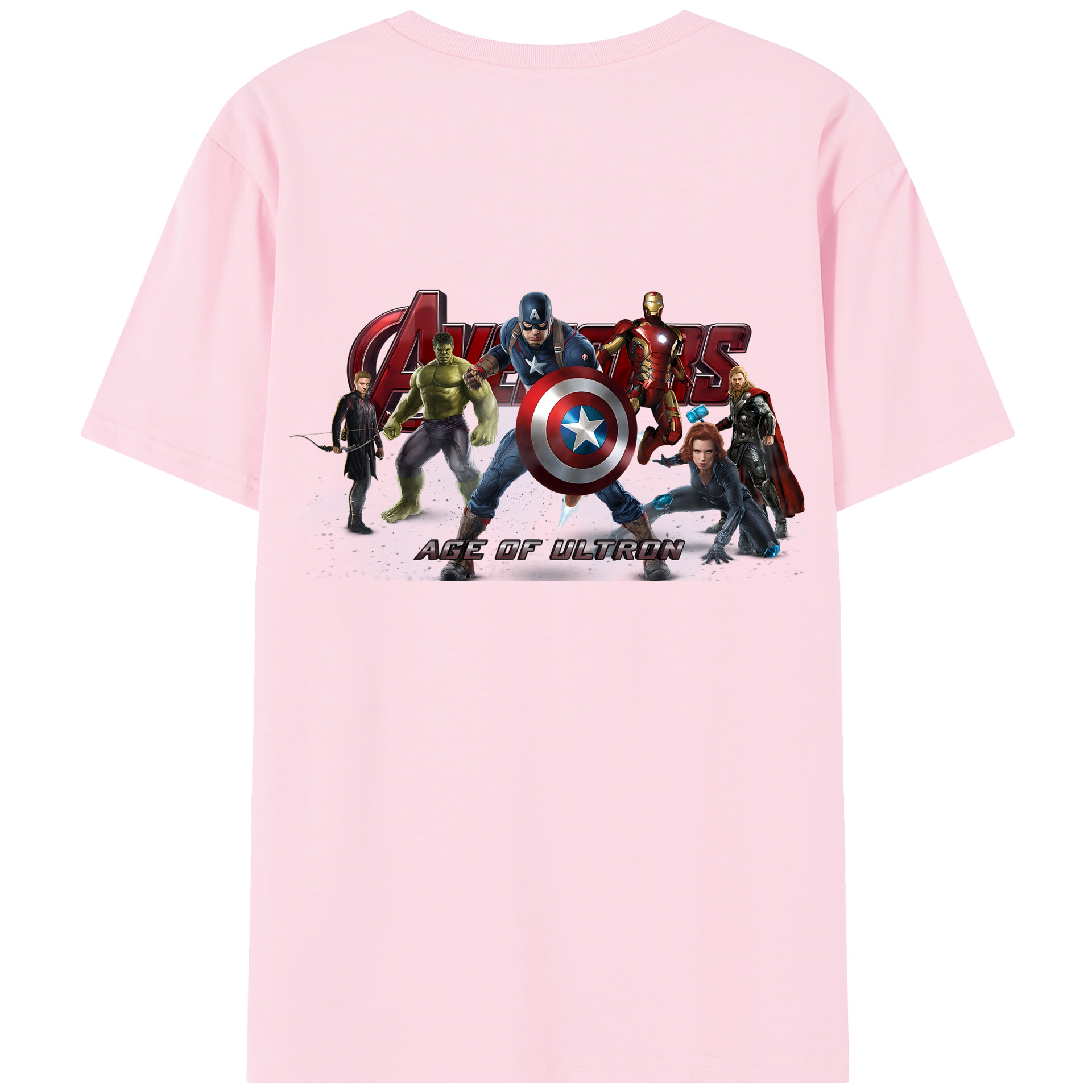 （画像用） アベンジャーズ The Avengers 綿100％半袖Tシャツ（背面プリント）