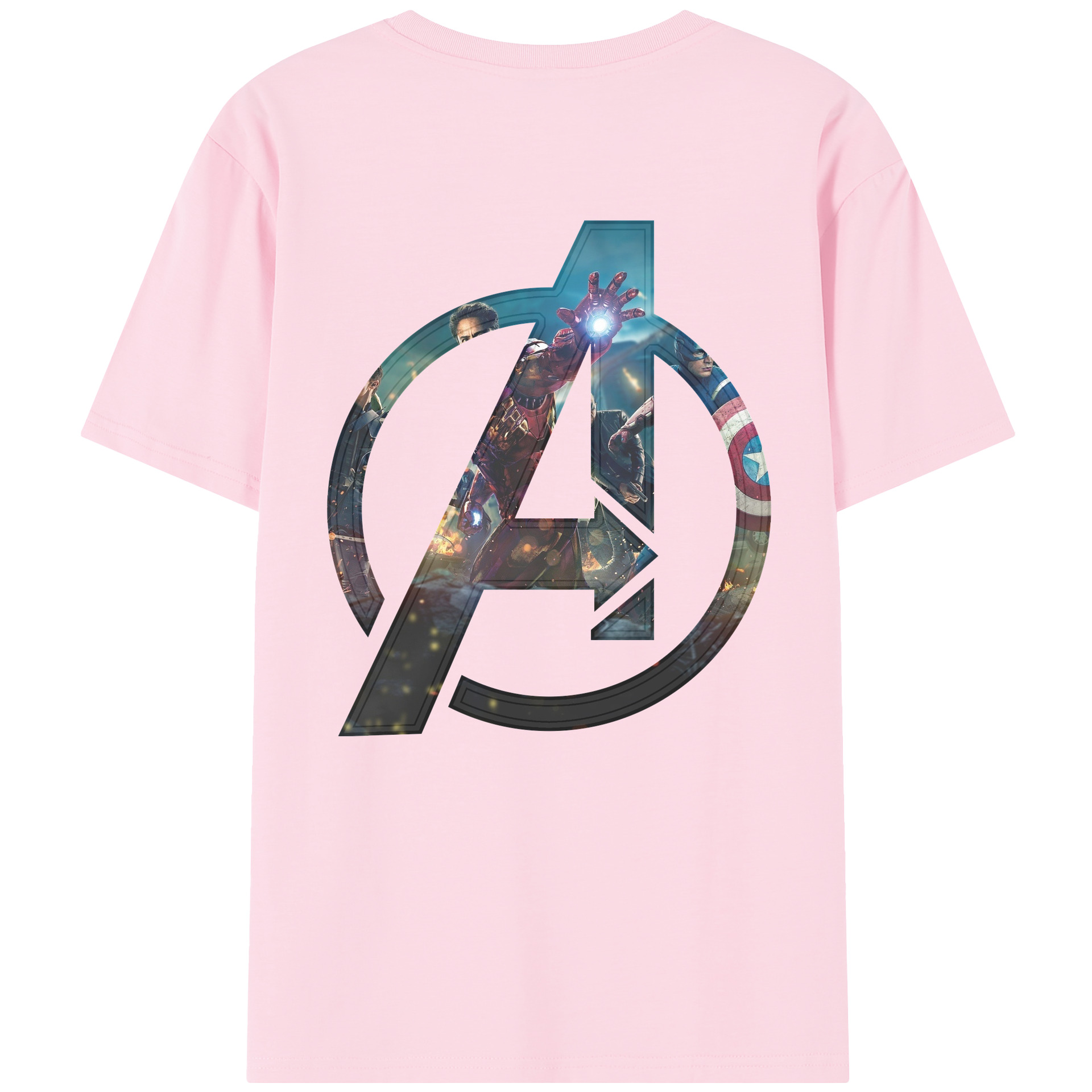 （画像用） アベンジャーズ The Avengers 綿100％半袖Tシャツ（背面プリント）