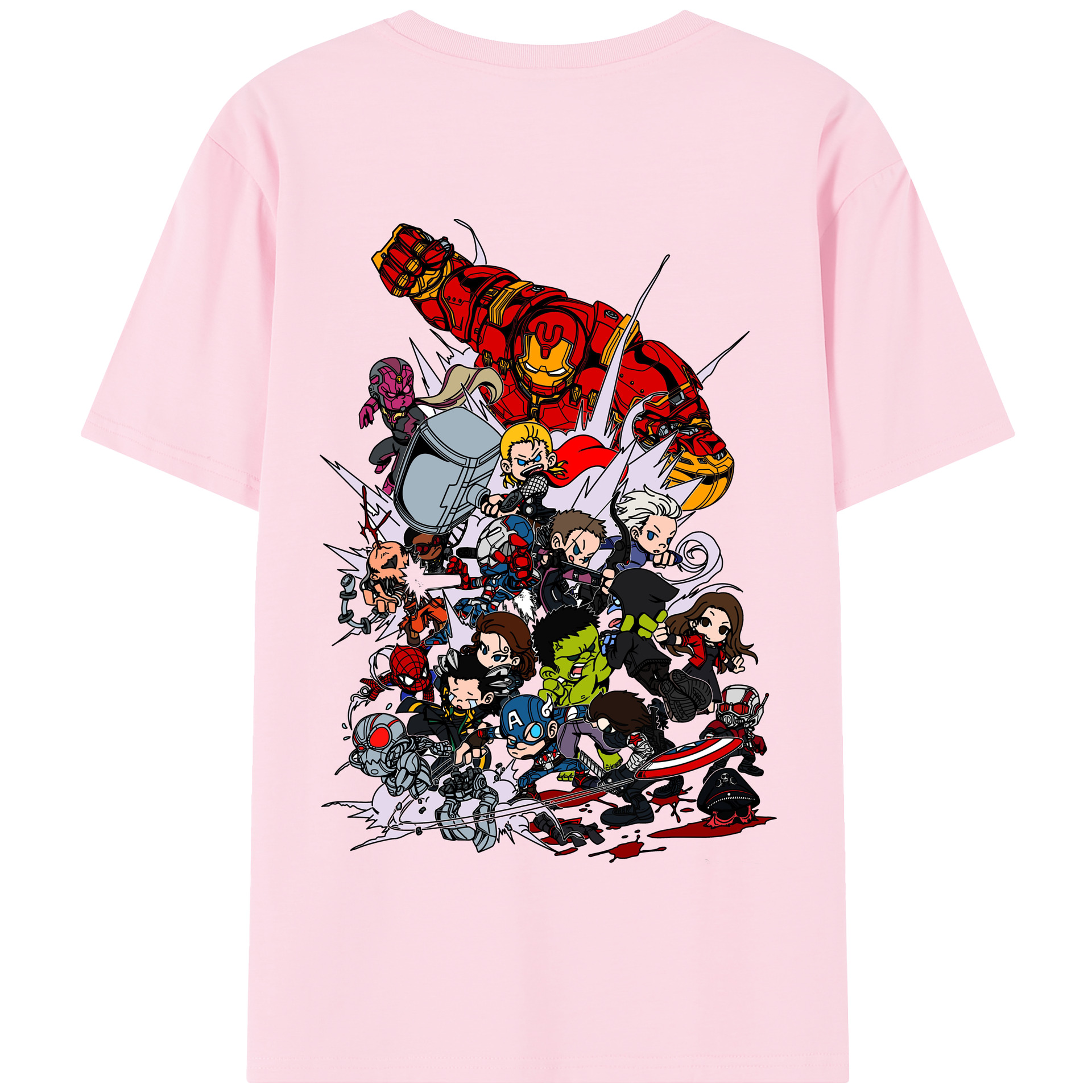 （画像用） アベンジャーズ The Avengers 綿100％半袖Tシャツ（背面プリント）