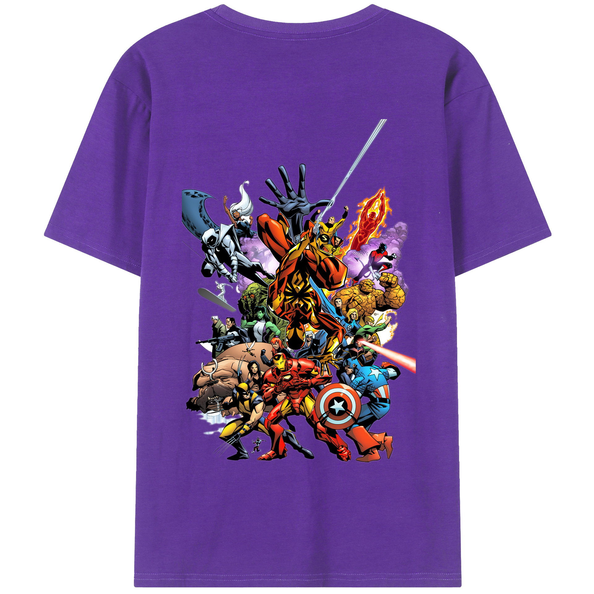 （画像用） アベンジャーズ The Avengers 綿100％半袖Tシャツ（背面プリント）