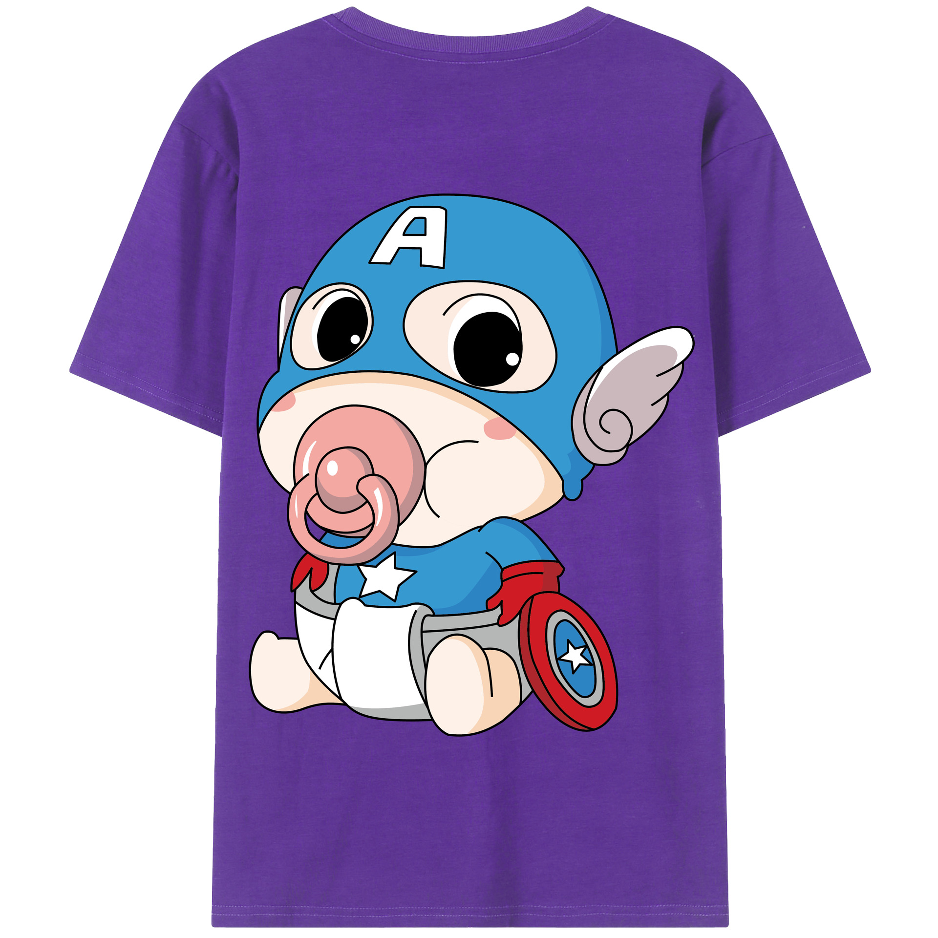 （画像用） アベンジャーズ The Avengers 綿100％半袖Tシャツ（背面プリント）