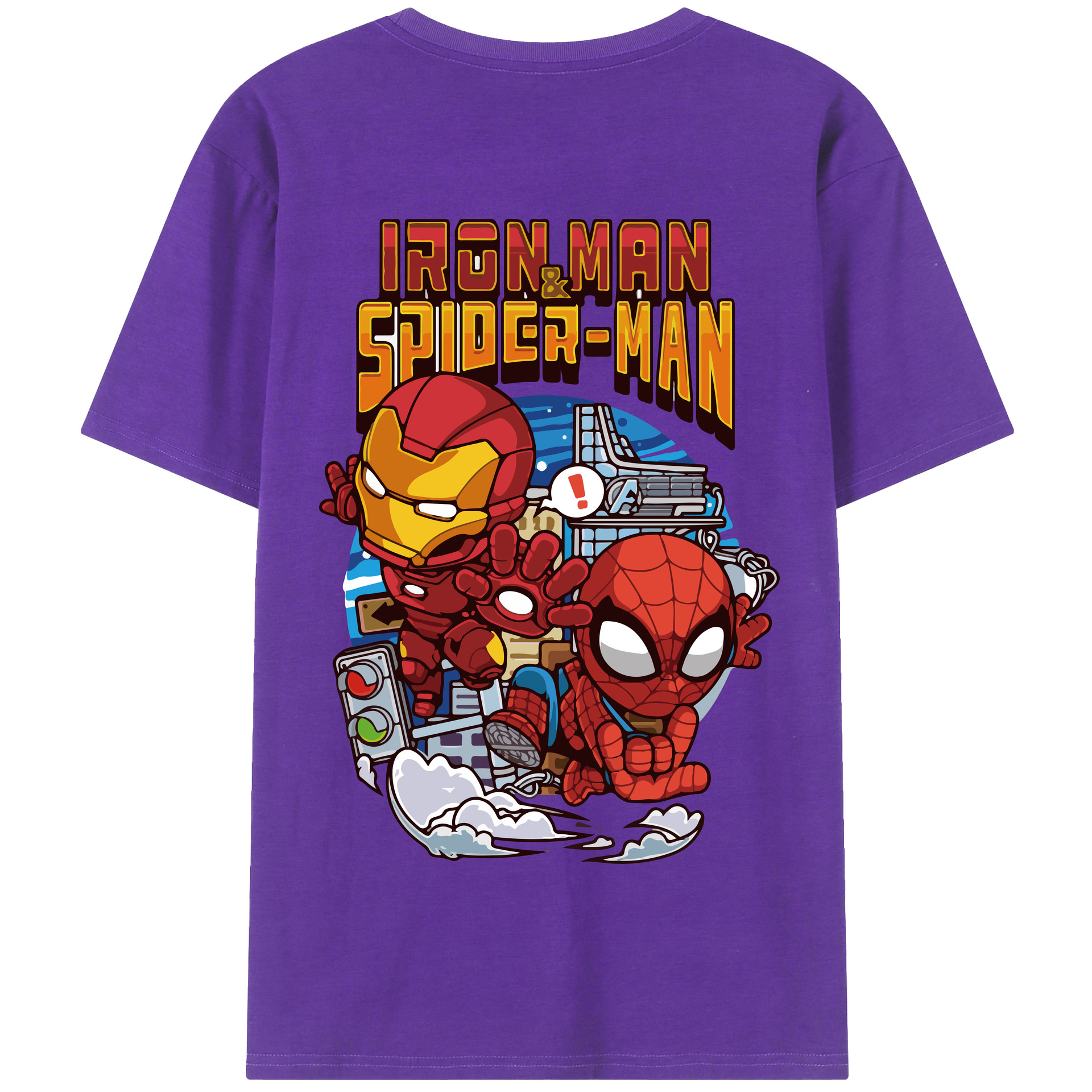 （画像用） アベンジャーズ The Avengers 綿100％半袖Tシャツ（背面プリント）