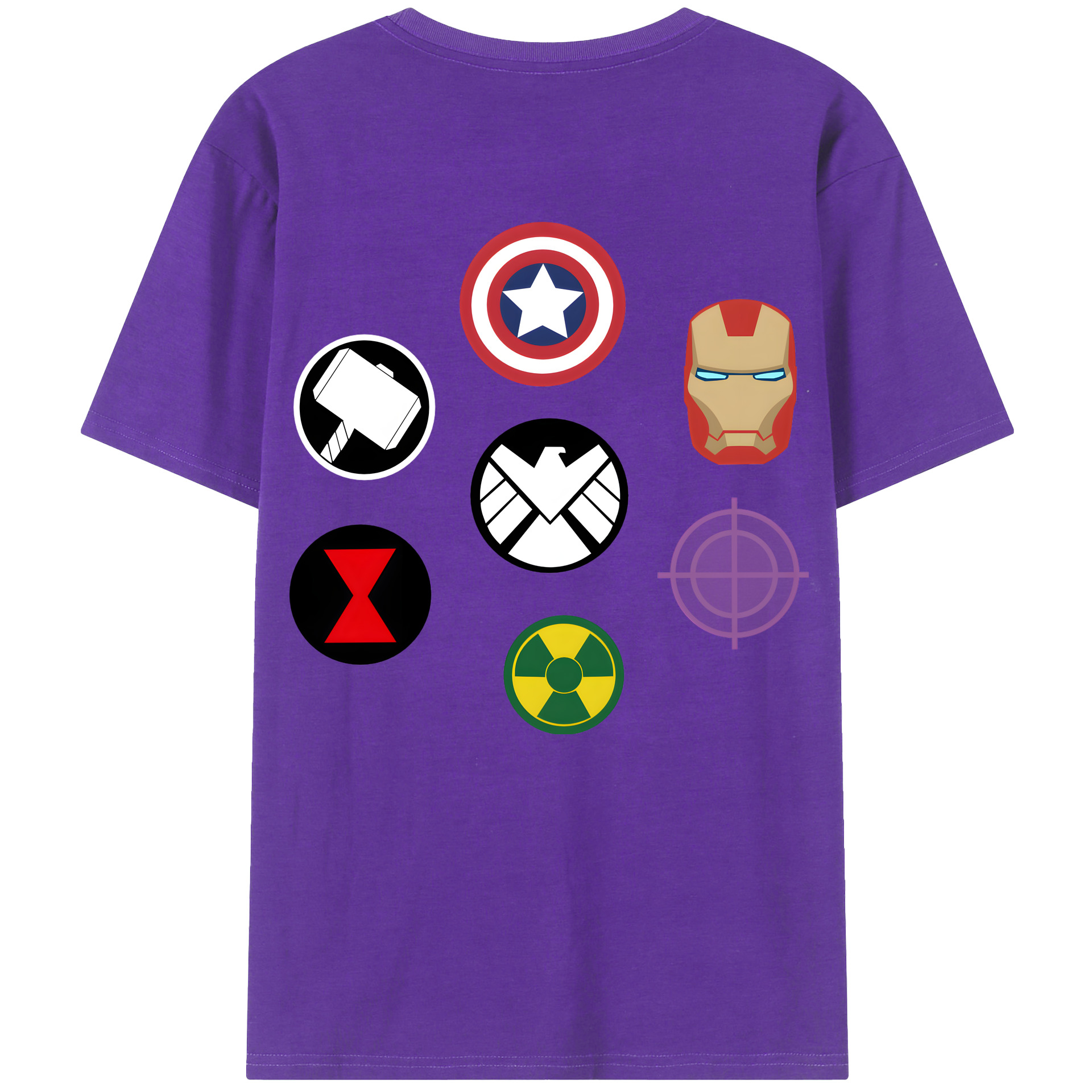 （画像用） アベンジャーズ The Avengers 綿100％半袖Tシャツ（背面プリント）