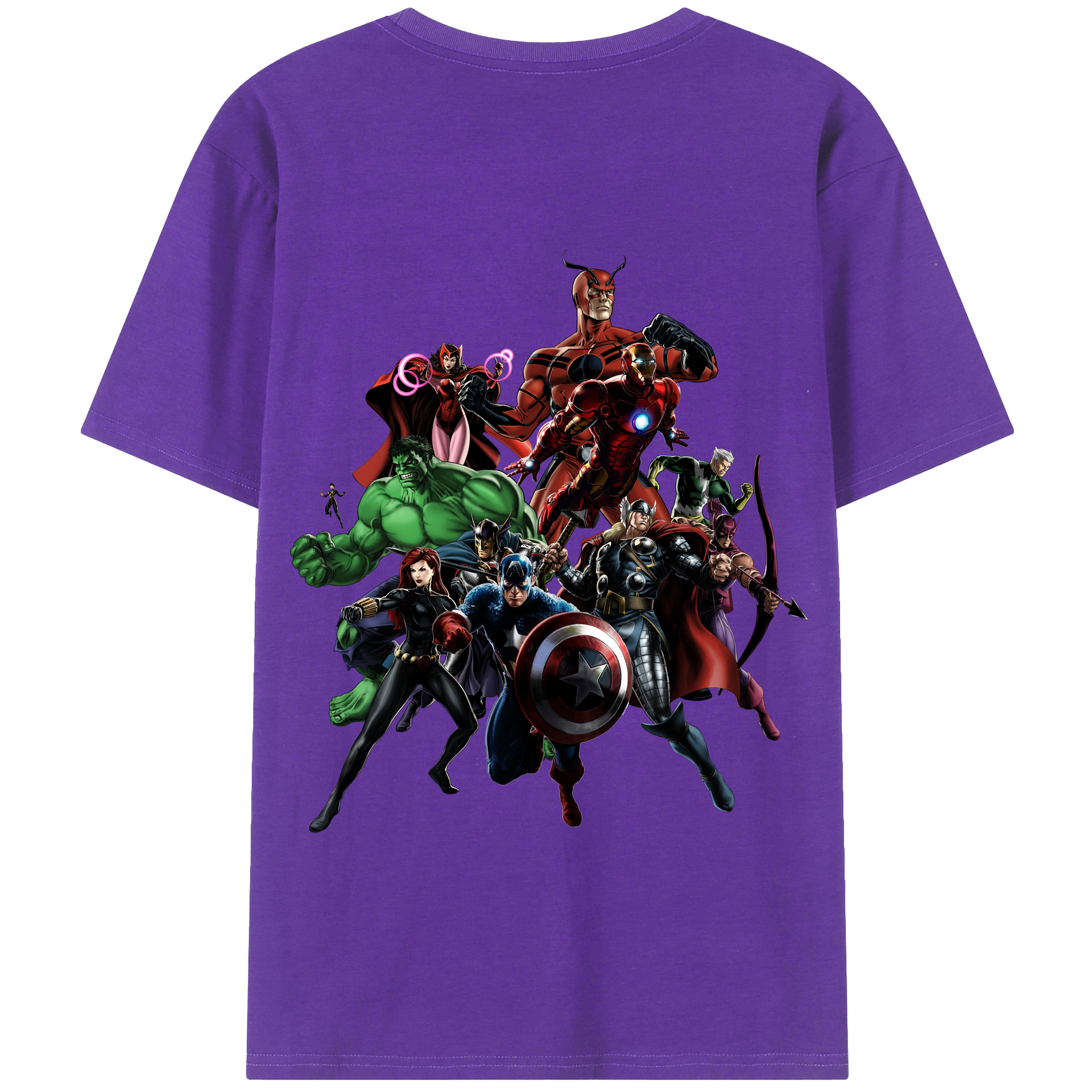 （画像用） アベンジャーズ The Avengers 綿100％半袖Tシャツ（背面プリント）