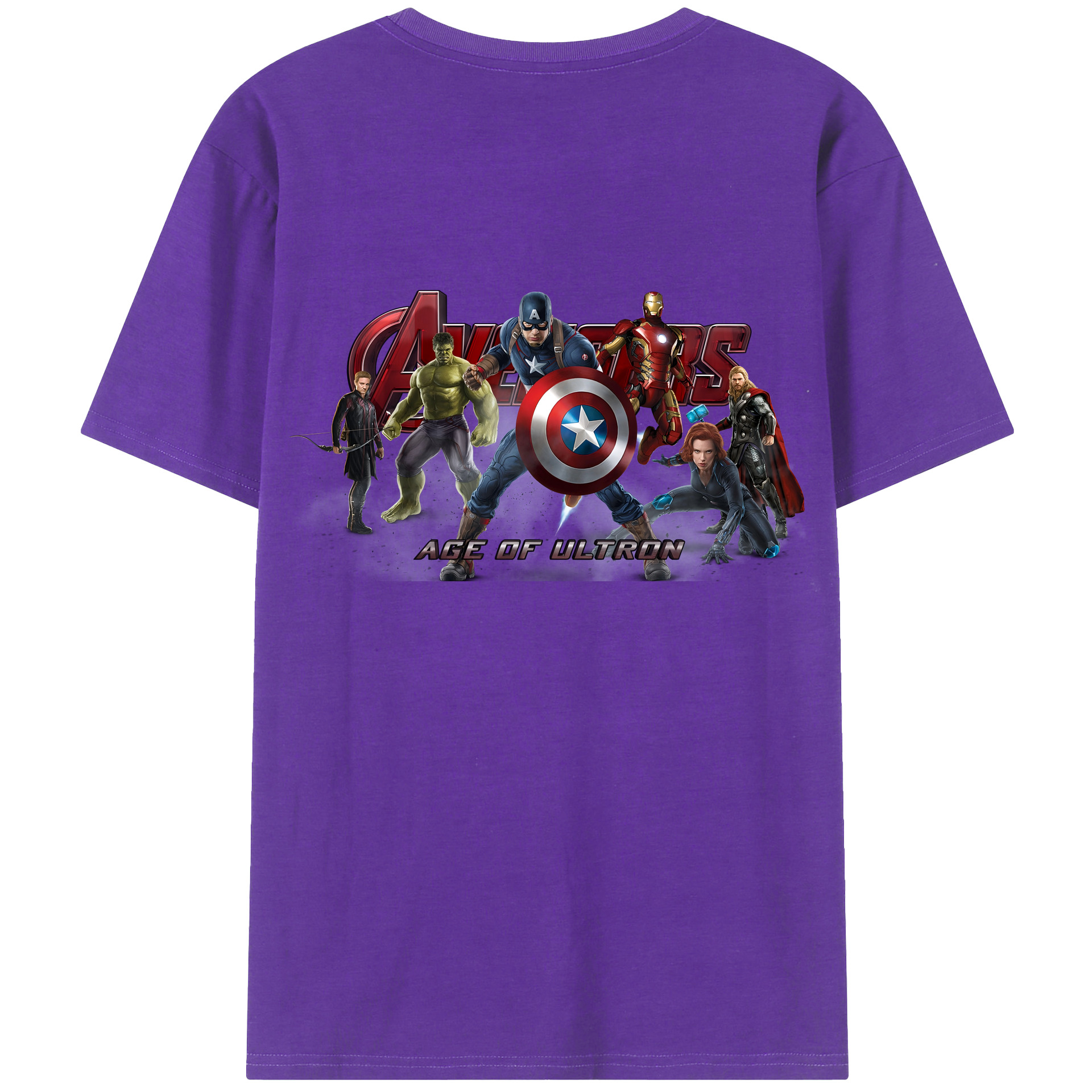 （画像用） アベンジャーズ The Avengers 綿100％半袖Tシャツ（背面プリント）