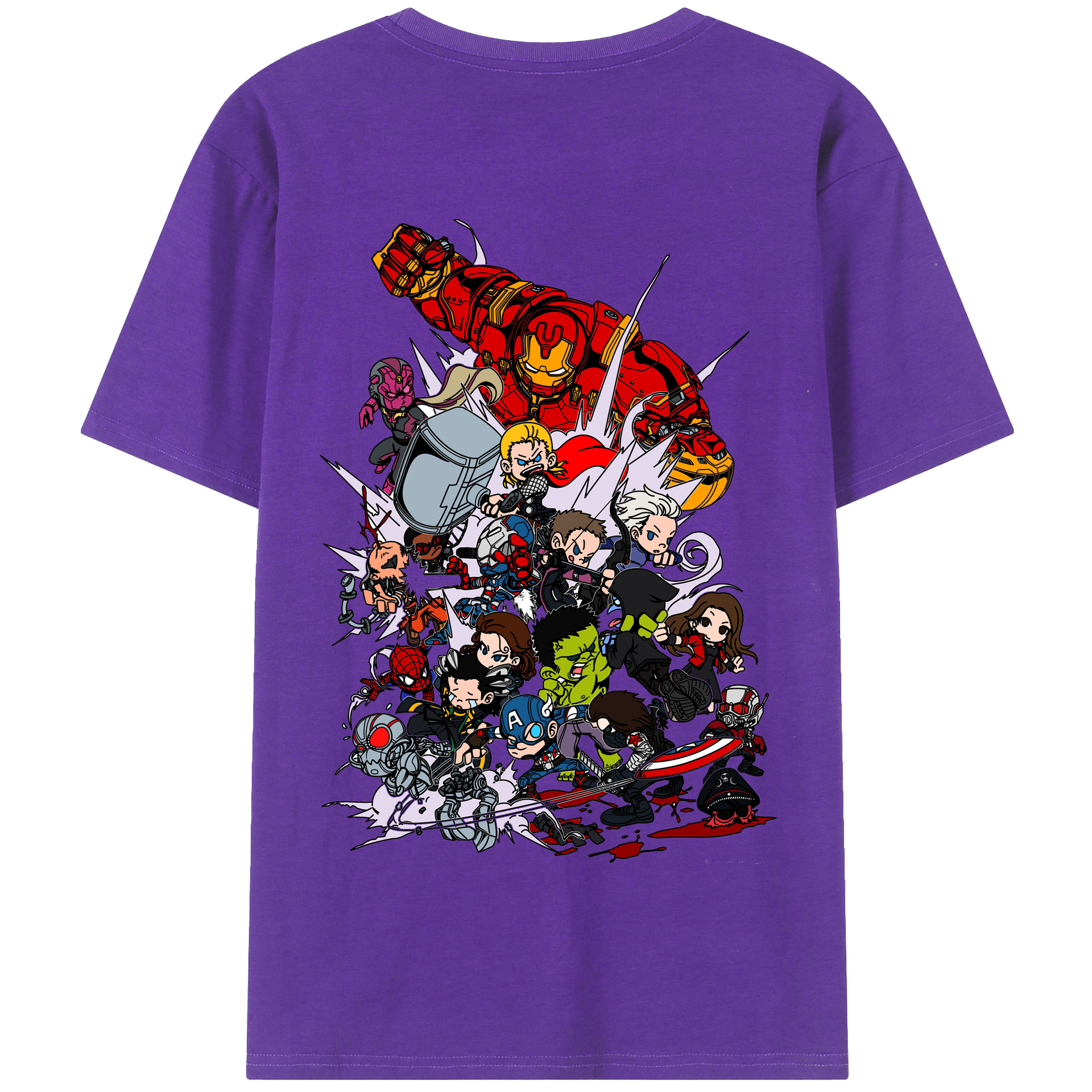 （画像用） アベンジャーズ The Avengers 綿100％半袖Tシャツ（背面プリント）