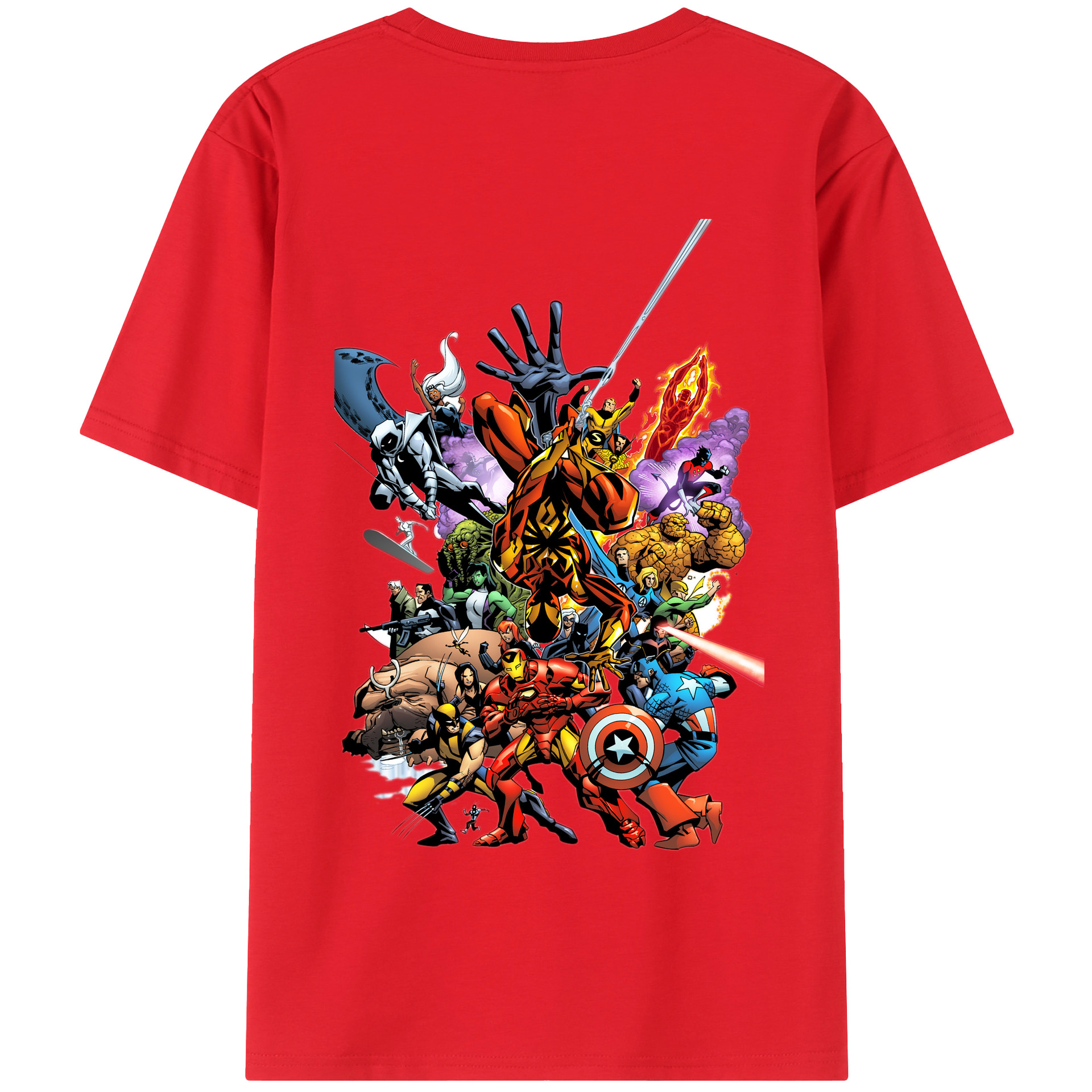 （画像用） アベンジャーズ The Avengers 綿100％半袖Tシャツ（背面プリント）